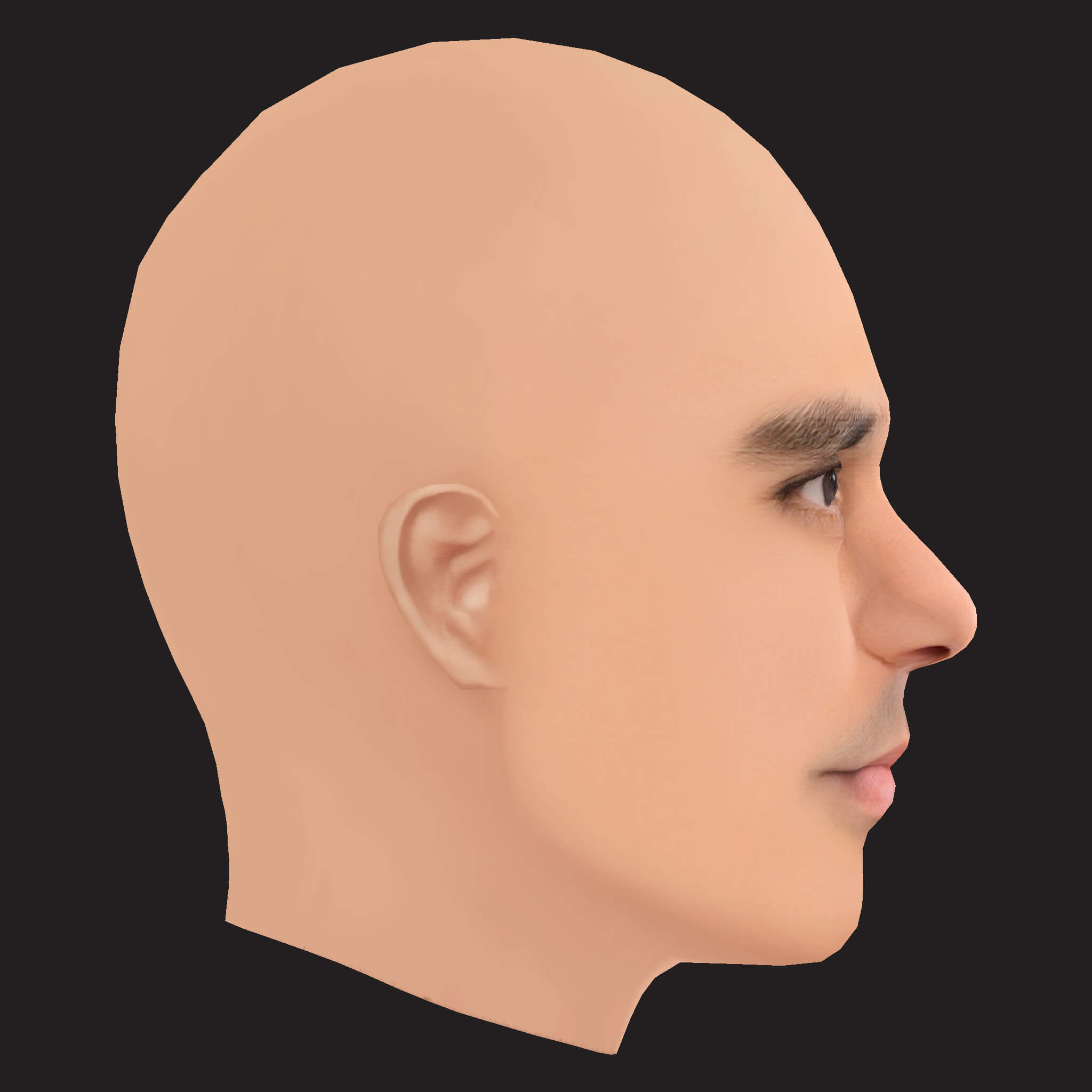 Low Poly J Cole Rapper Head 3D Model