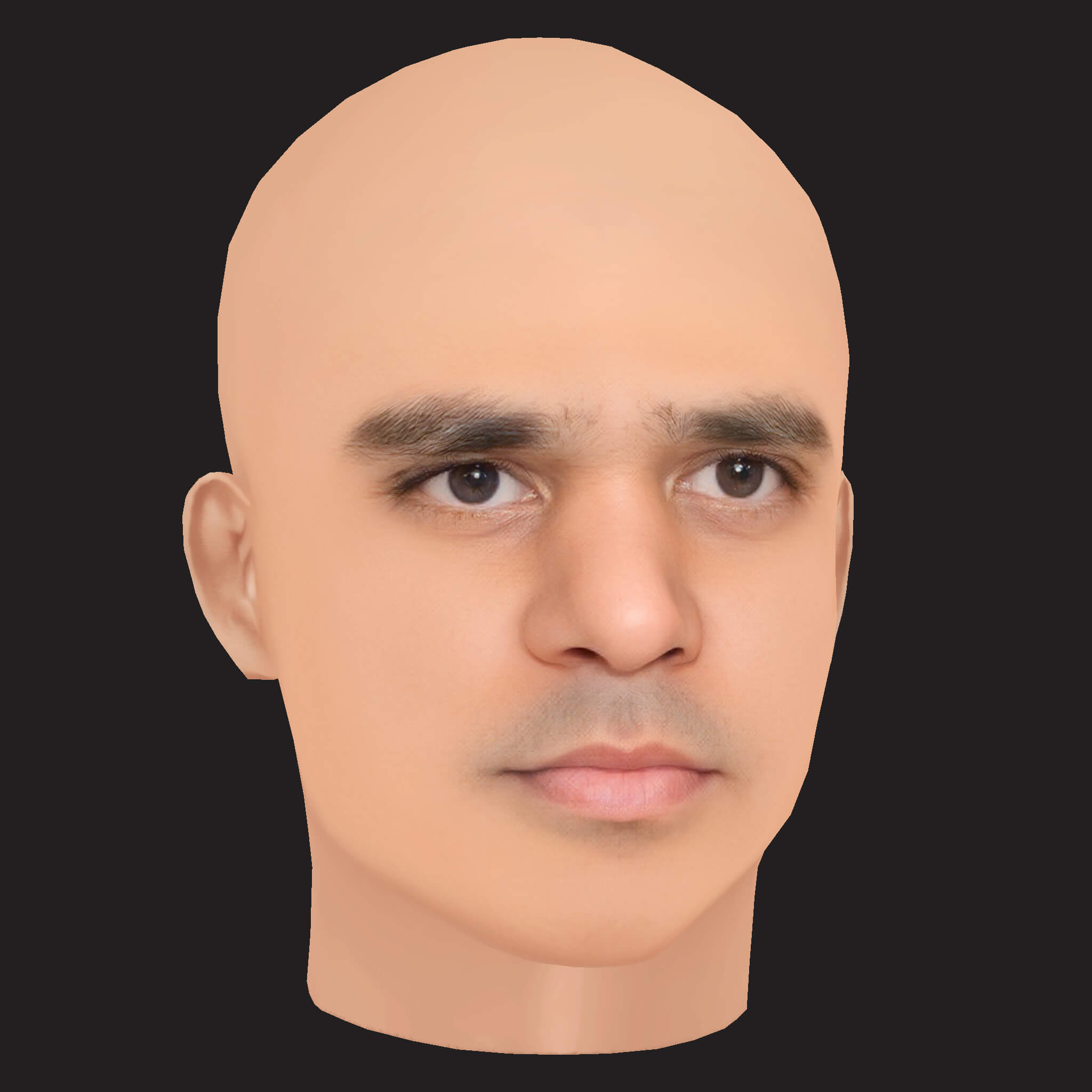 Low Poly J Cole Rapper Head 3D Model