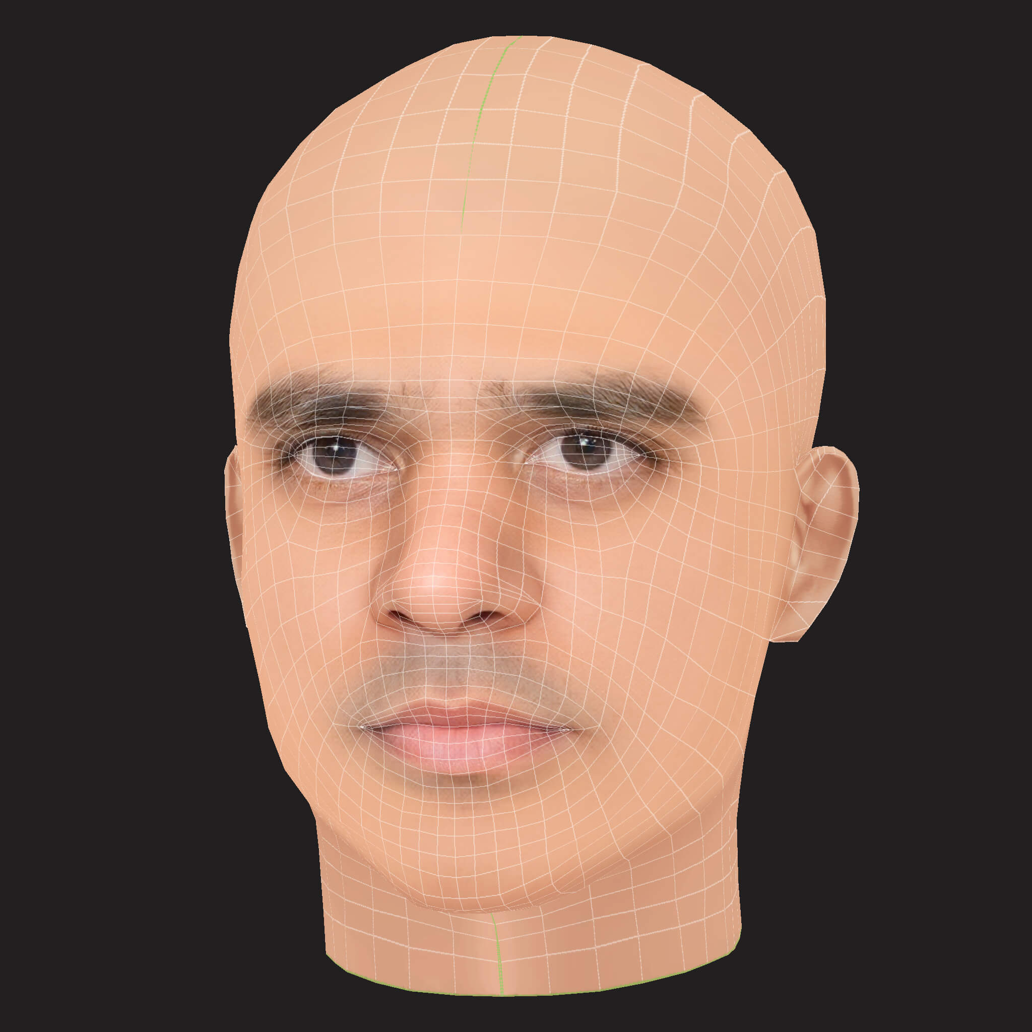 Low Poly J Cole Rapper Head 3D Model