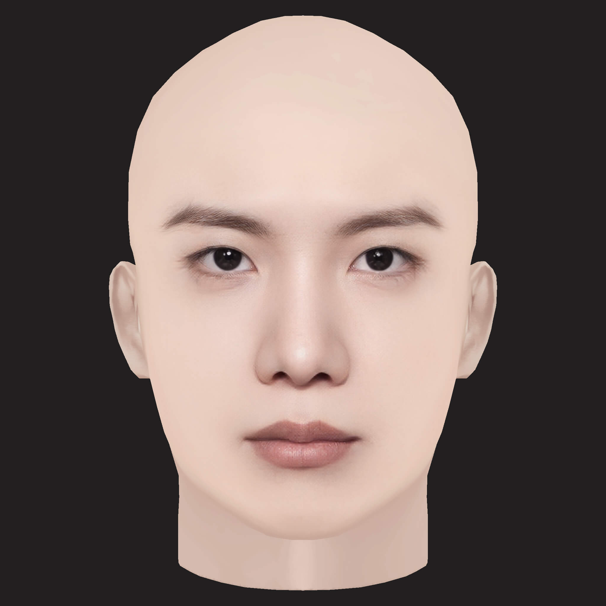 Low Poly J-Hope Rapper Head 3D Model