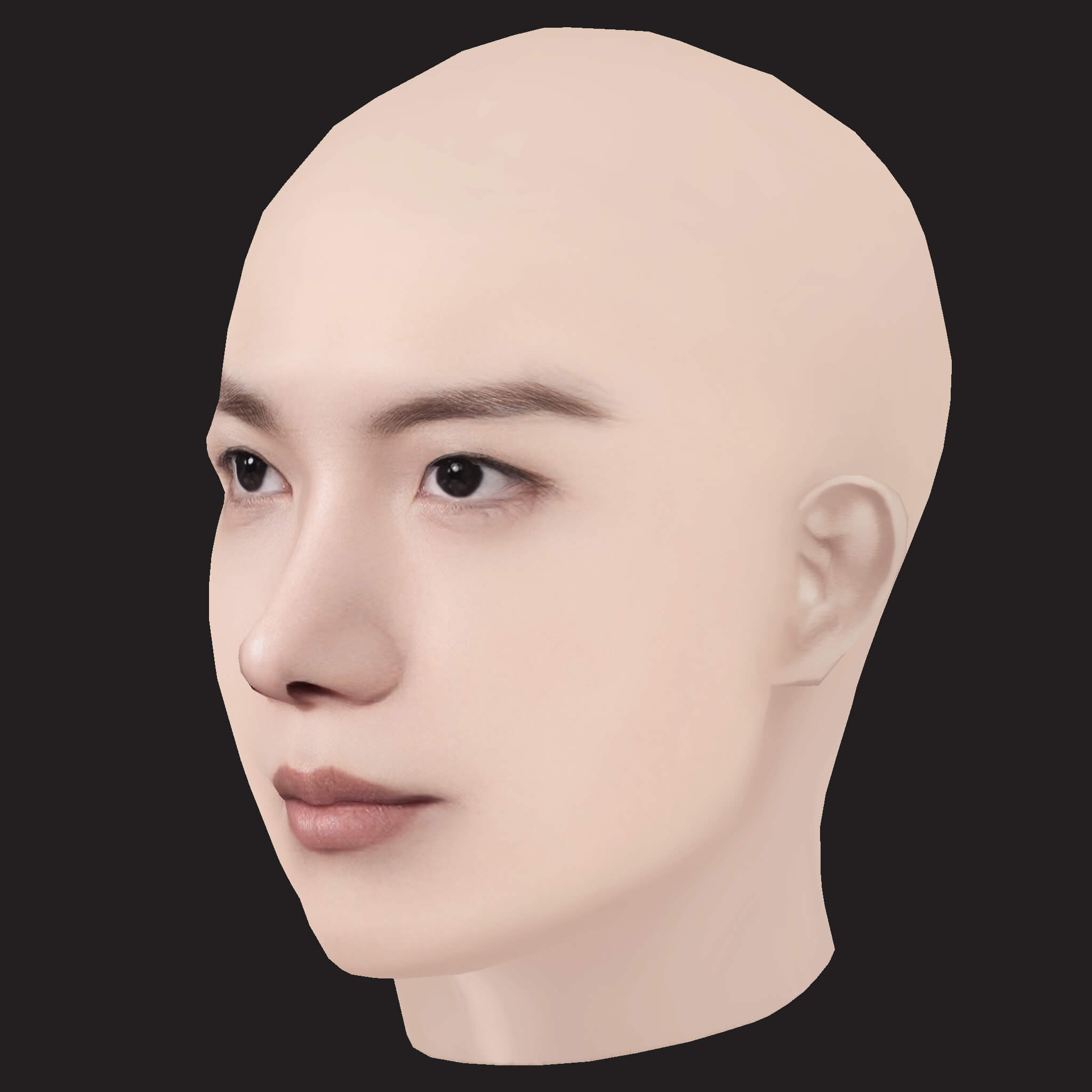 Low Poly J-Hope Rapper Head 3D Model
