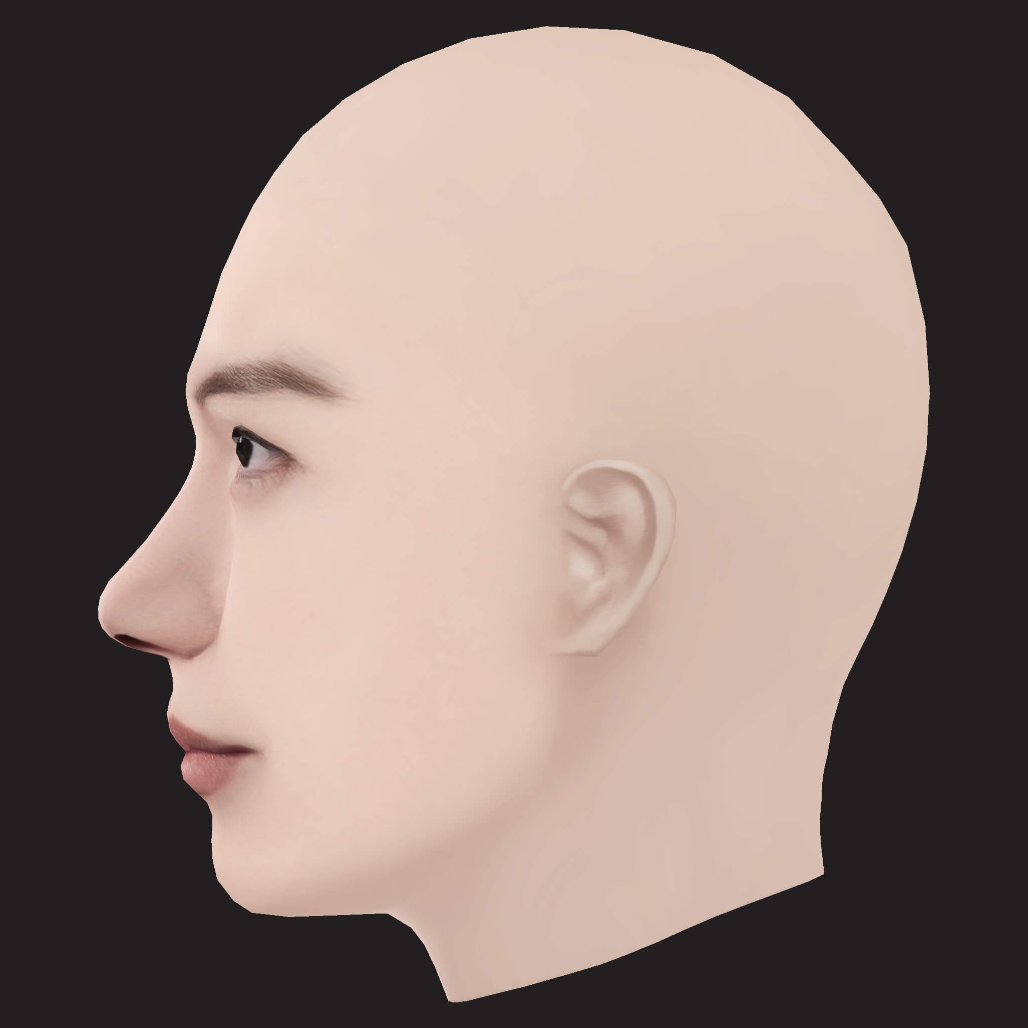 Low Poly J-Hope Rapper Head 3D Model