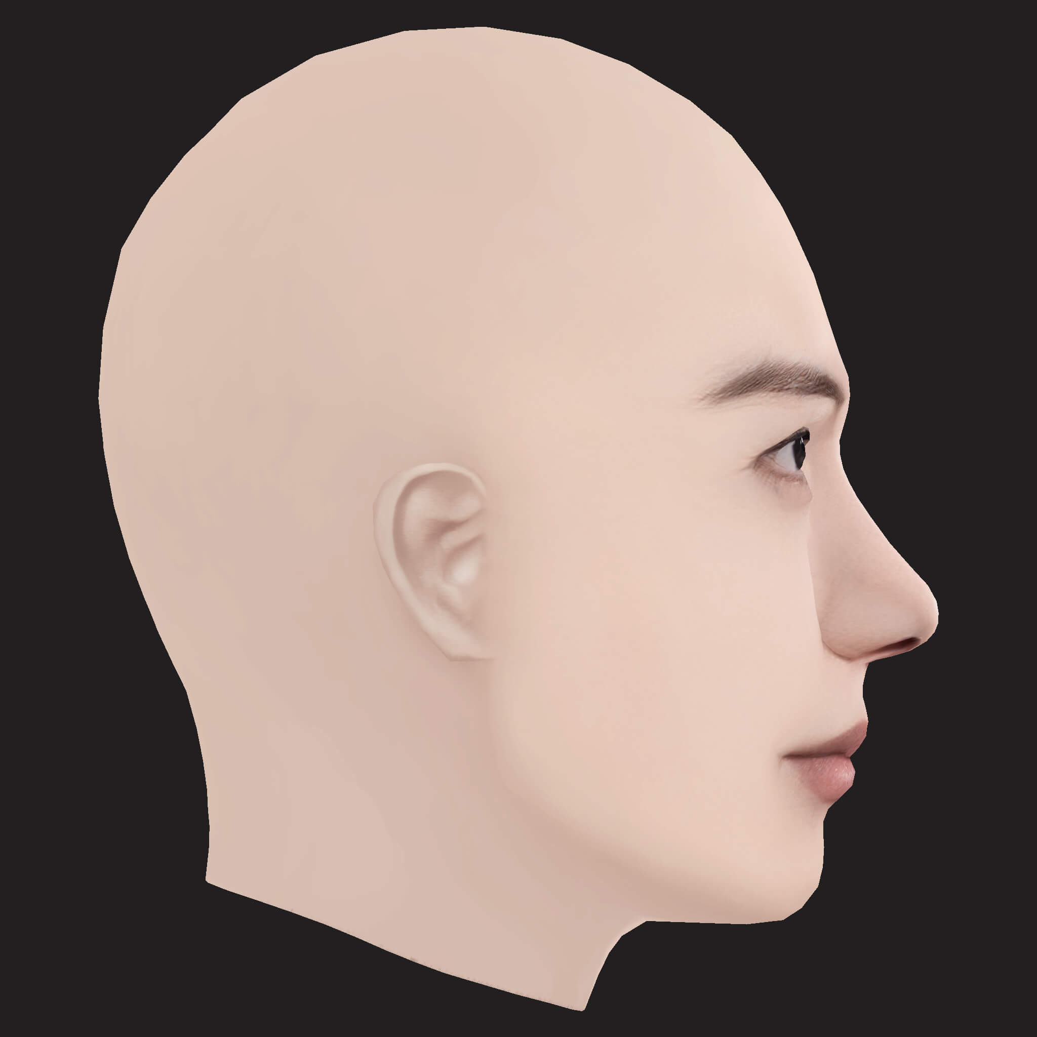 Low Poly J-Hope Rapper Head 3D Model