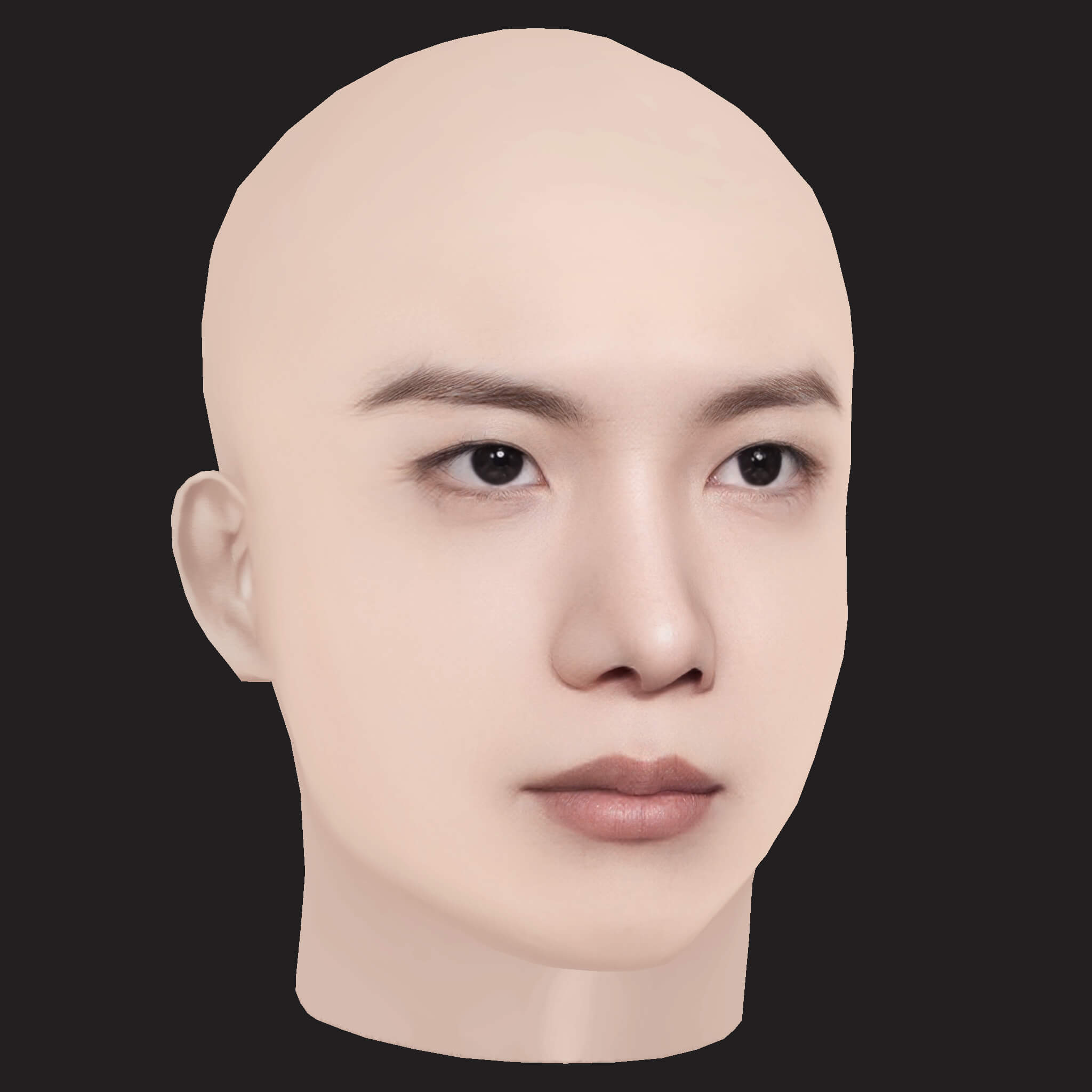 Low Poly J-Hope Rapper Head 3D Model