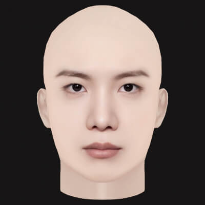 Low Poly J-Hope Rapper Head