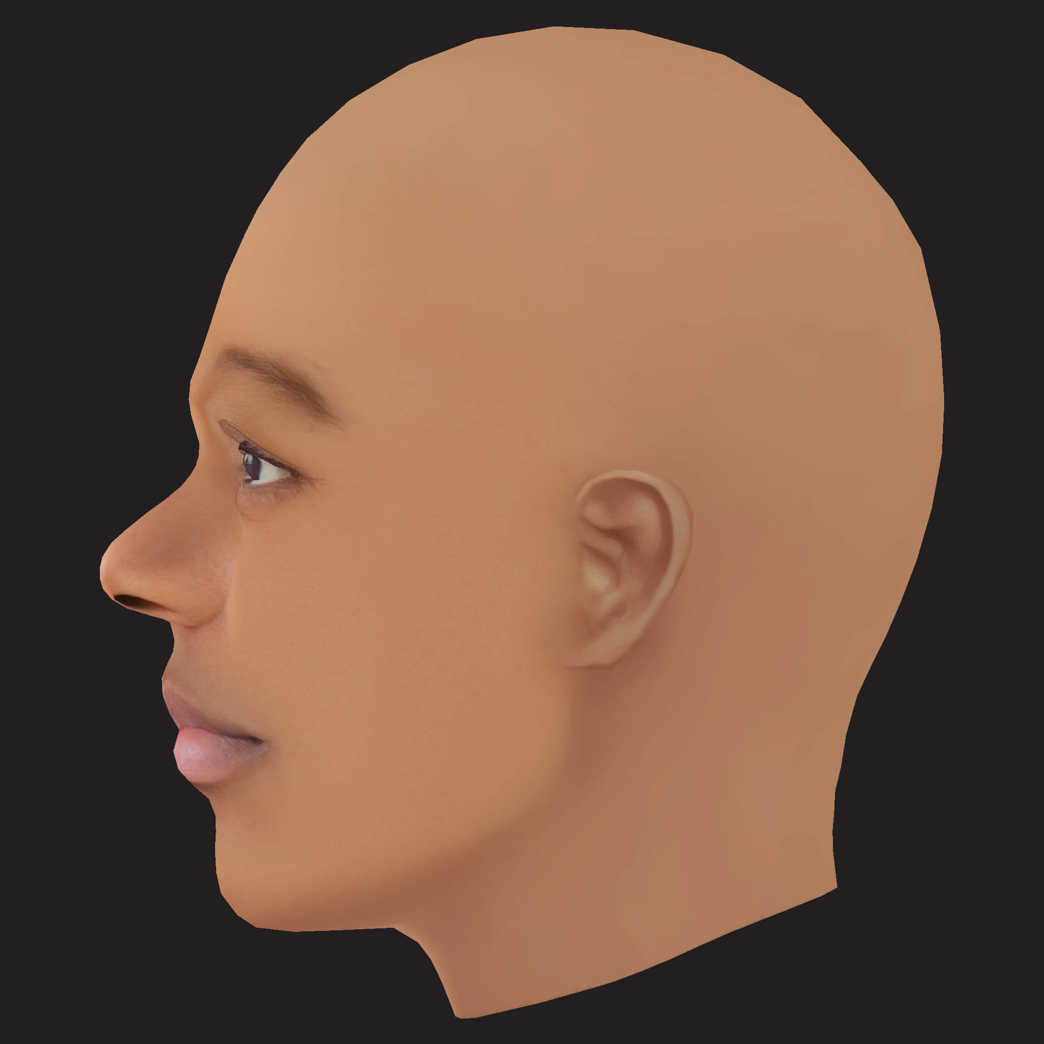 Low Poly JID Rapper Head 3D Model