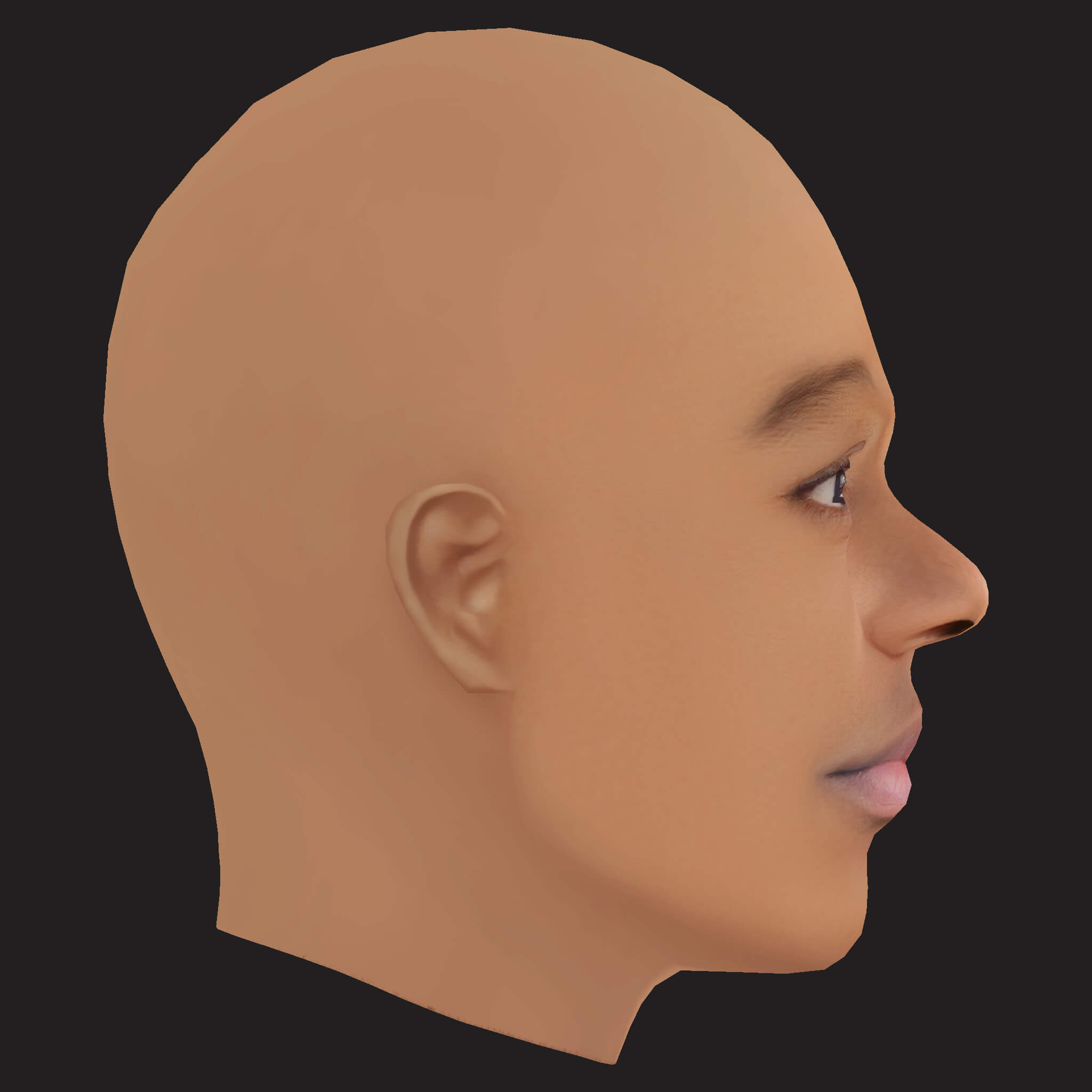 Low Poly JID Rapper Head 3D Model