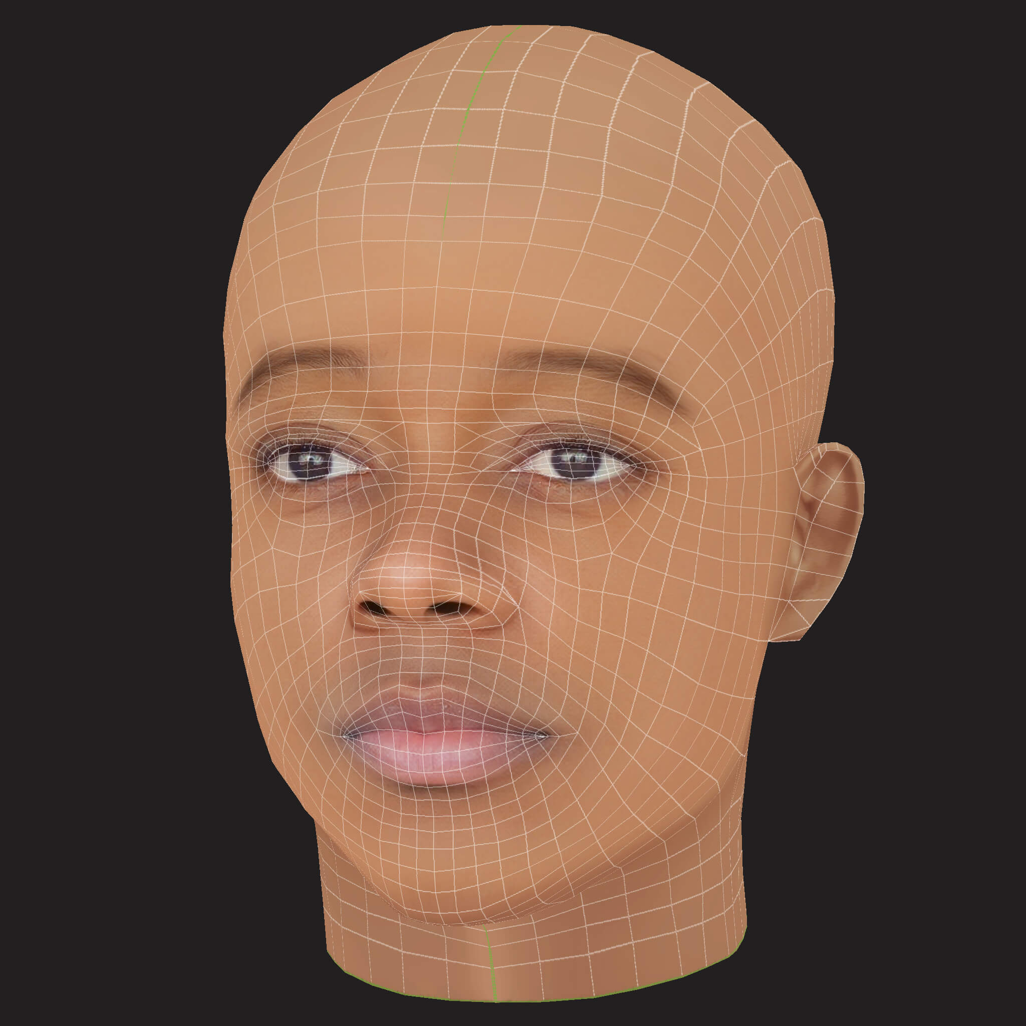Low Poly JID Rapper Head 3D Model