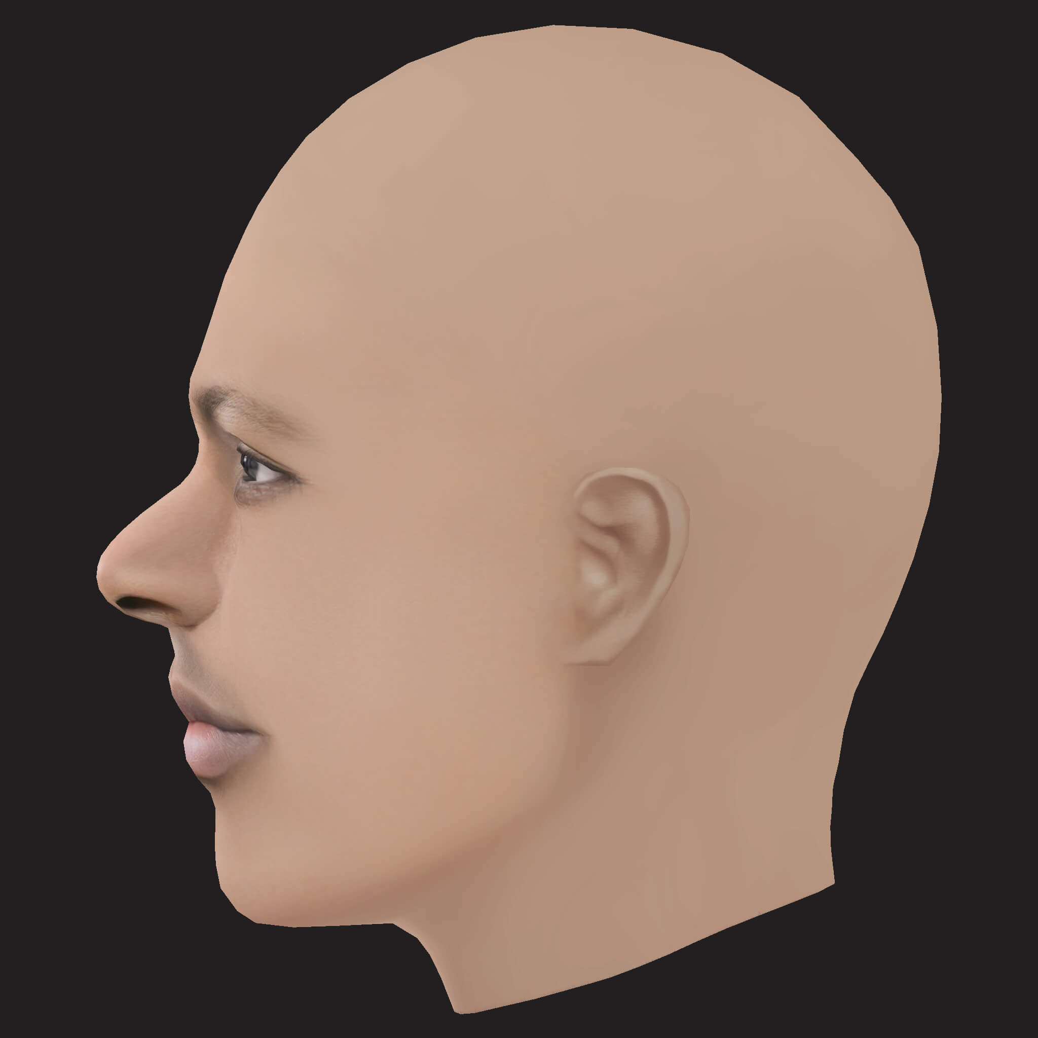 Low Poly Joey Bada Rapper Head 3D Model