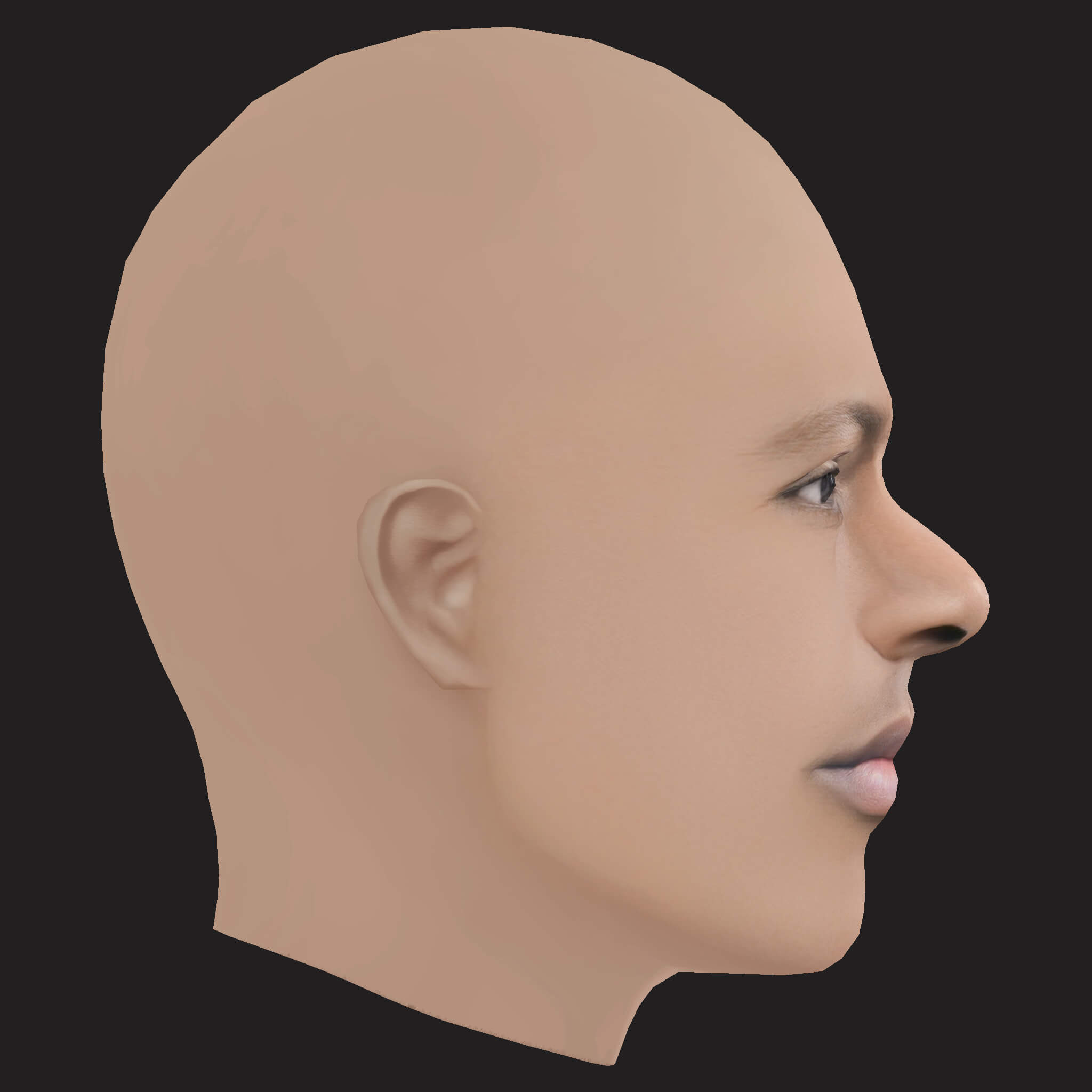 Low Poly Joey Bada Rapper Head 3D Model