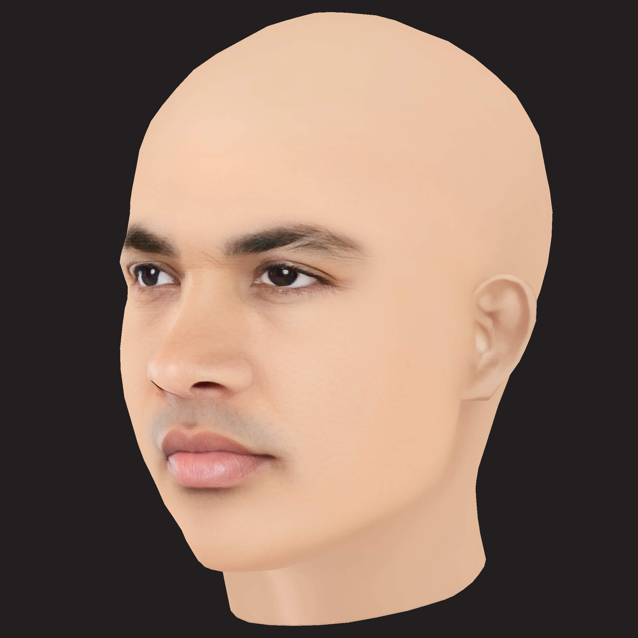 Low Poly Joyner Lucas Rapper Head 3D Model
