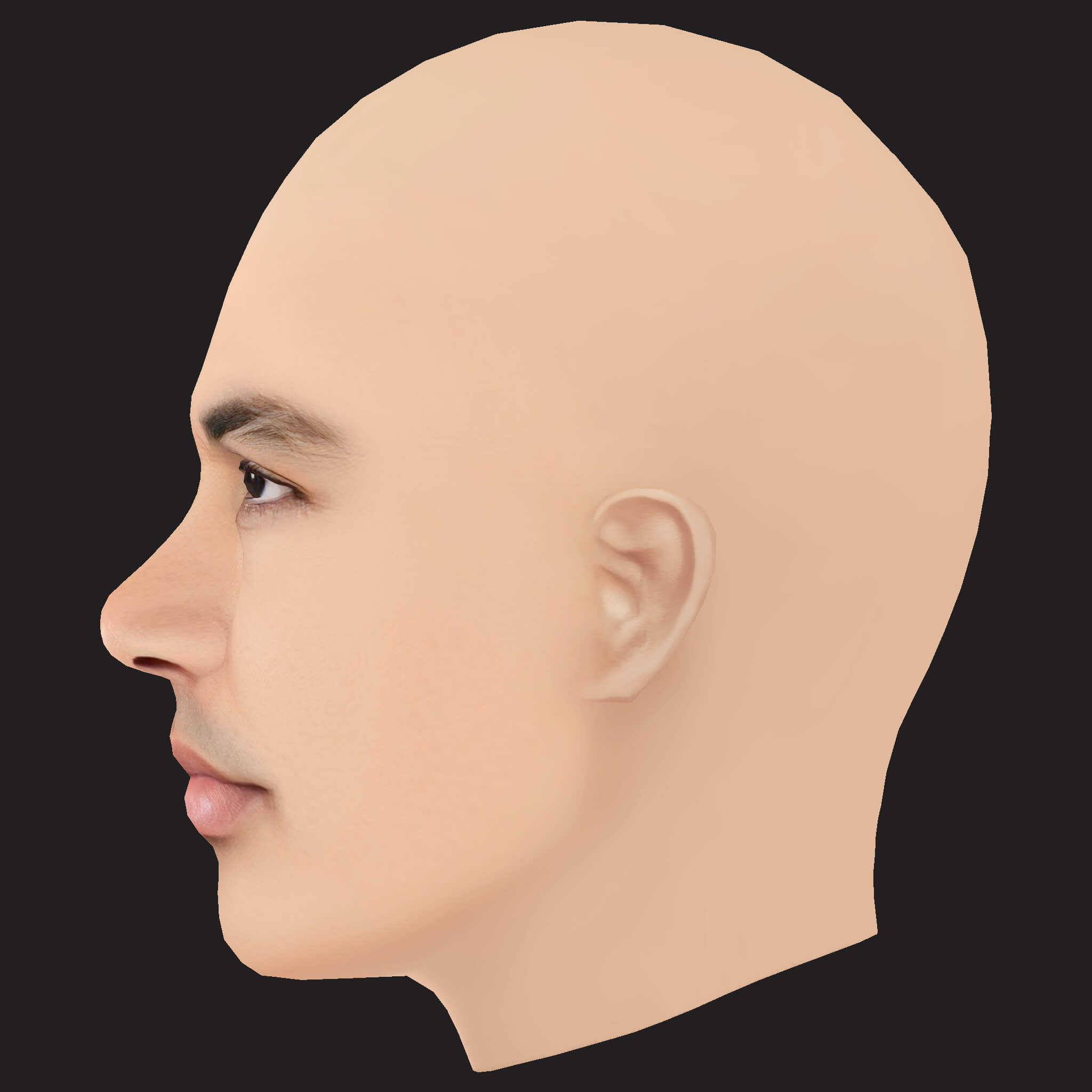 Low Poly Joyner Lucas Rapper Head 3D Model