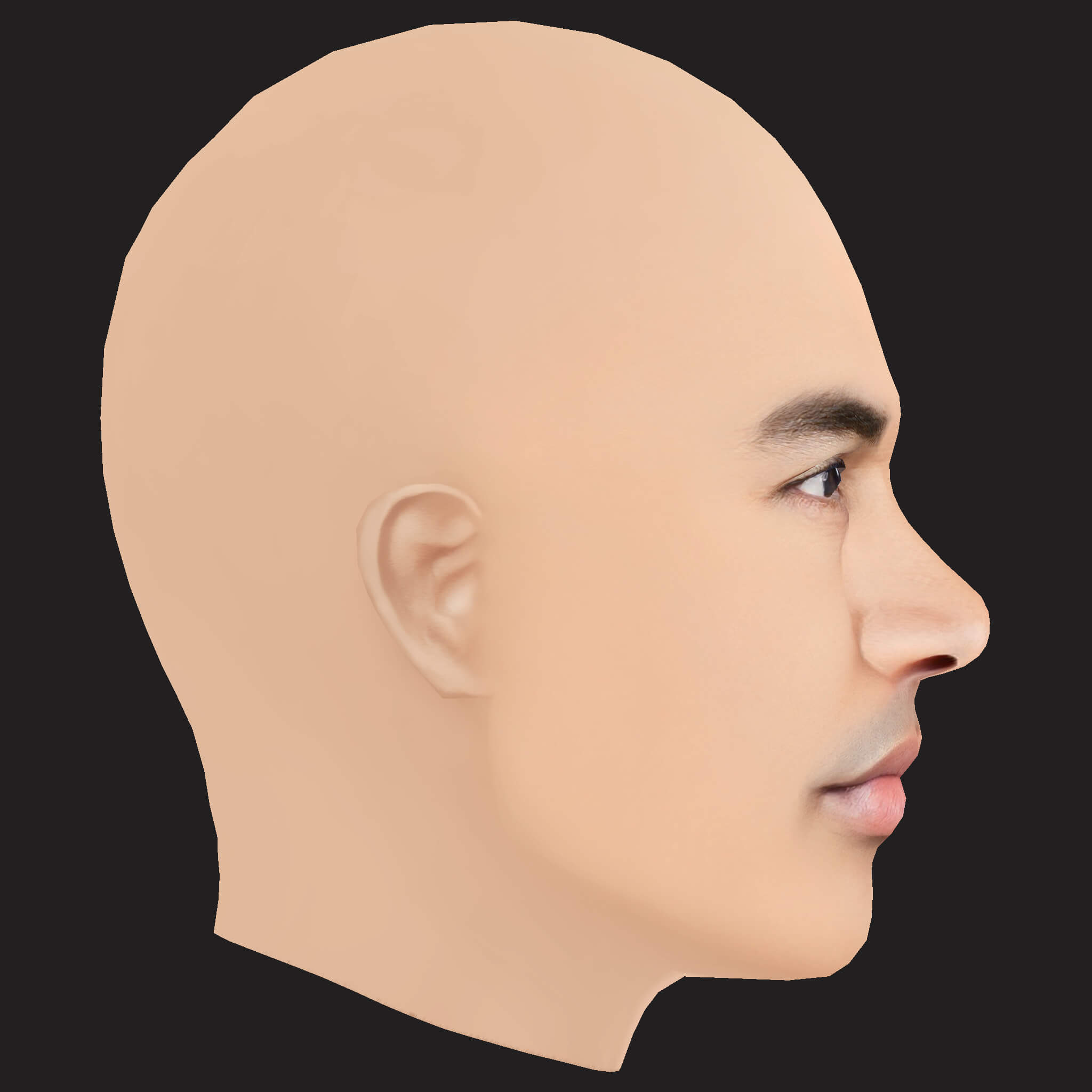 Low Poly Joyner Lucas Rapper Head 3D Model