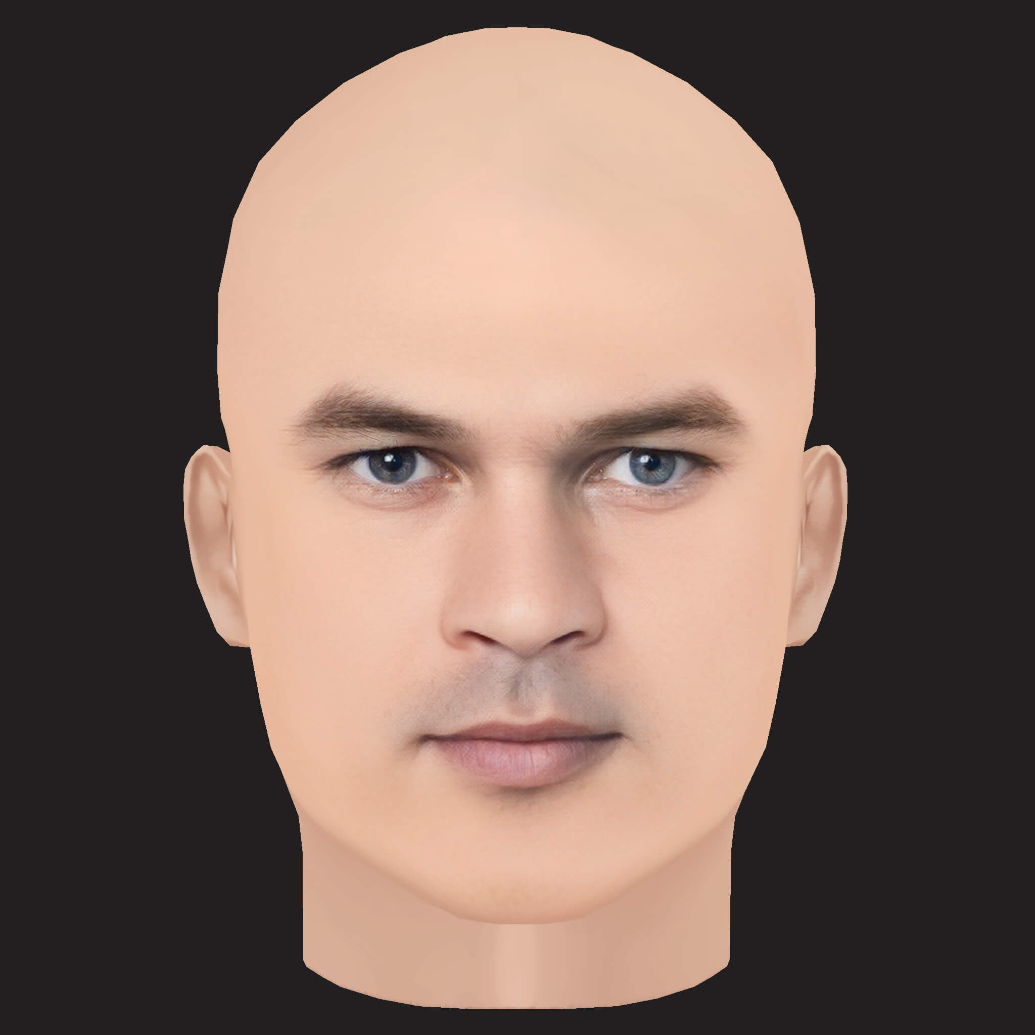 Low Poly Jul Rapper Head 3D Model