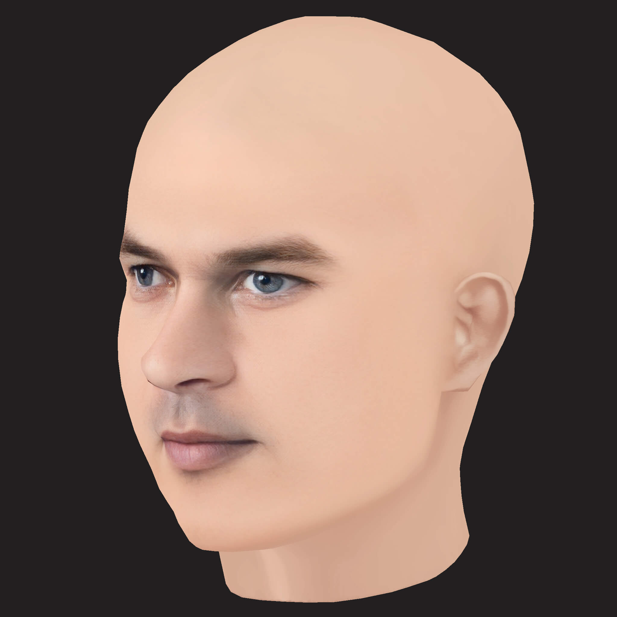 Low Poly Jul Rapper Head 3D Model