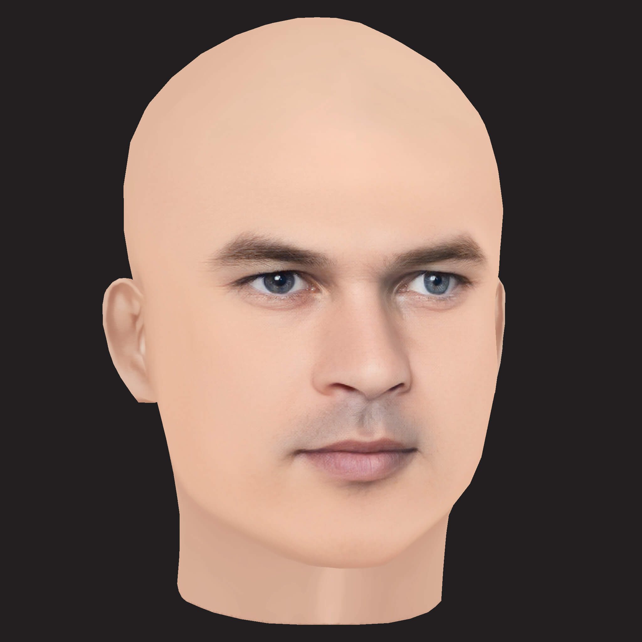 Low Poly Jul Rapper Head 3D Model