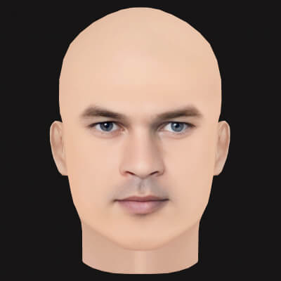 Low Poly Jul Rapper Head