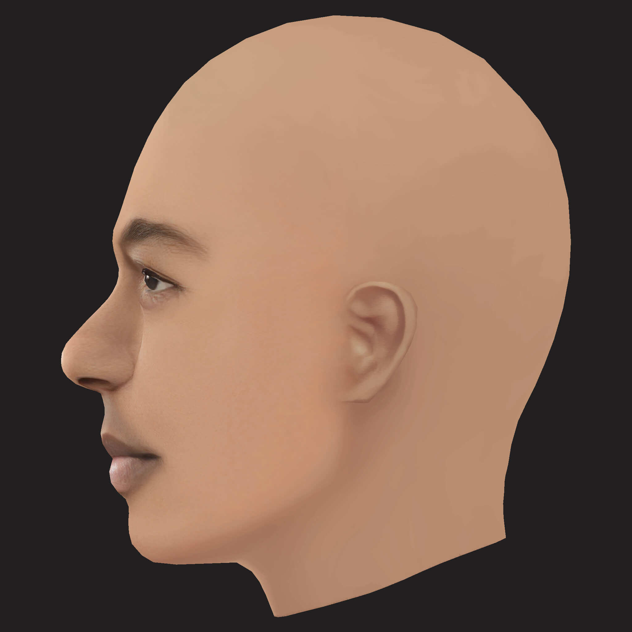 Low Poly Kendrick Lamar Rapper Head 3D Model