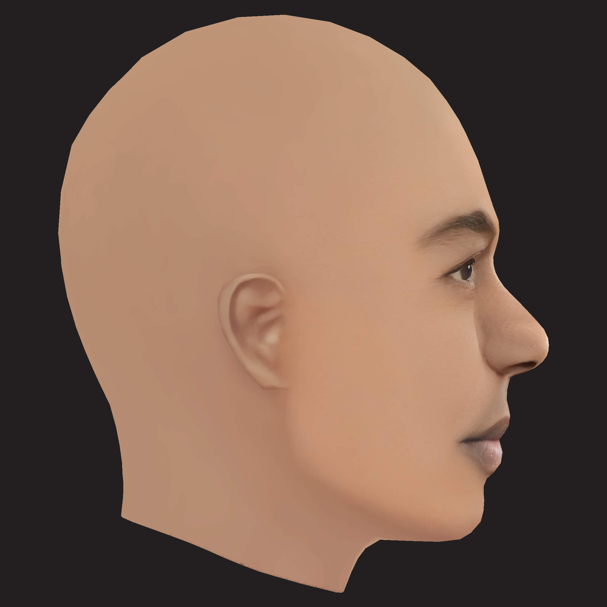 Low Poly Kendrick Lamar Rapper Head 3D Model
