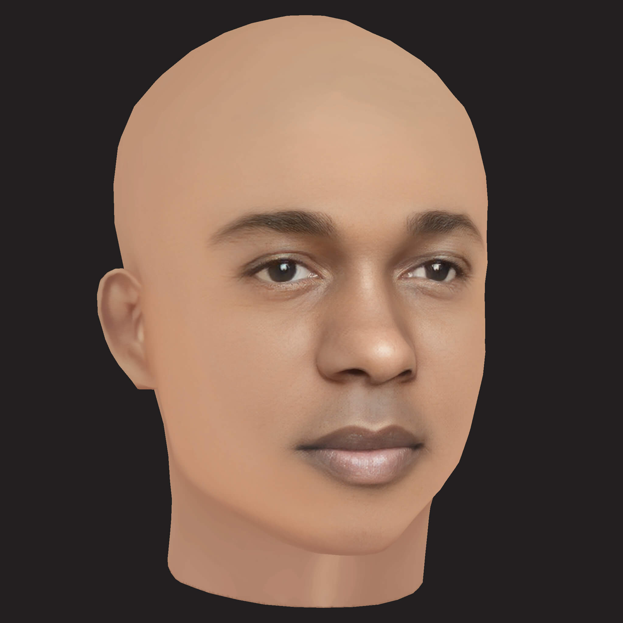 Low Poly Kendrick Lamar Rapper Head 3D Model