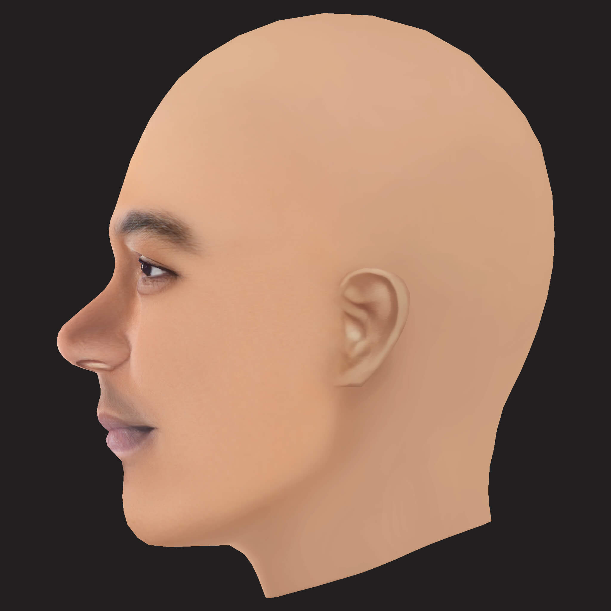 Low Poly Kid Cudi Rapper Head 3D Model
