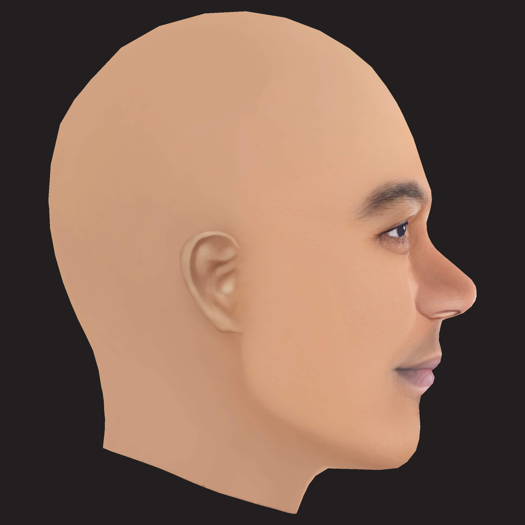 Low Poly Kid Cudi Rapper Head 3D Model