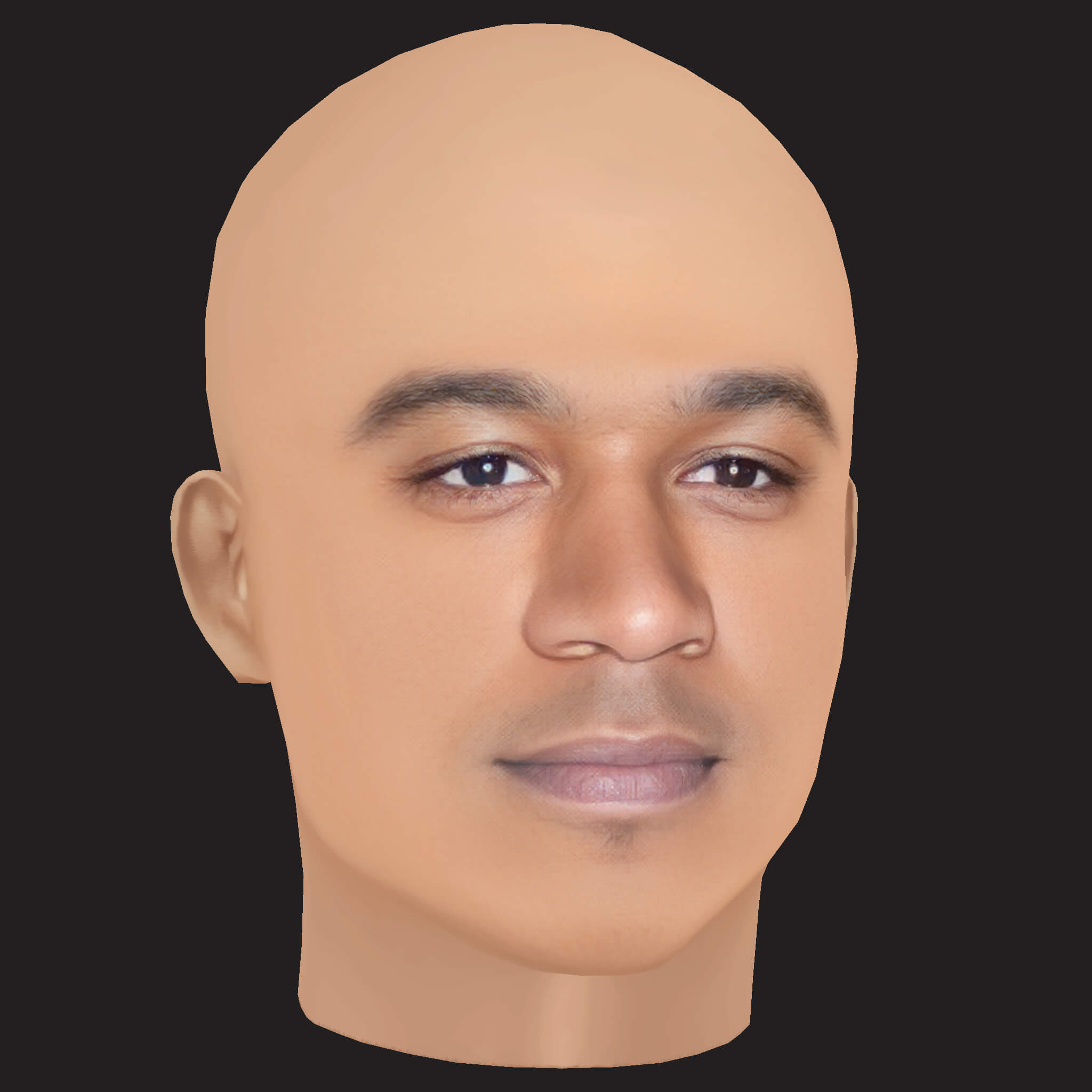 Low Poly Kid Cudi Rapper Head 3D Model