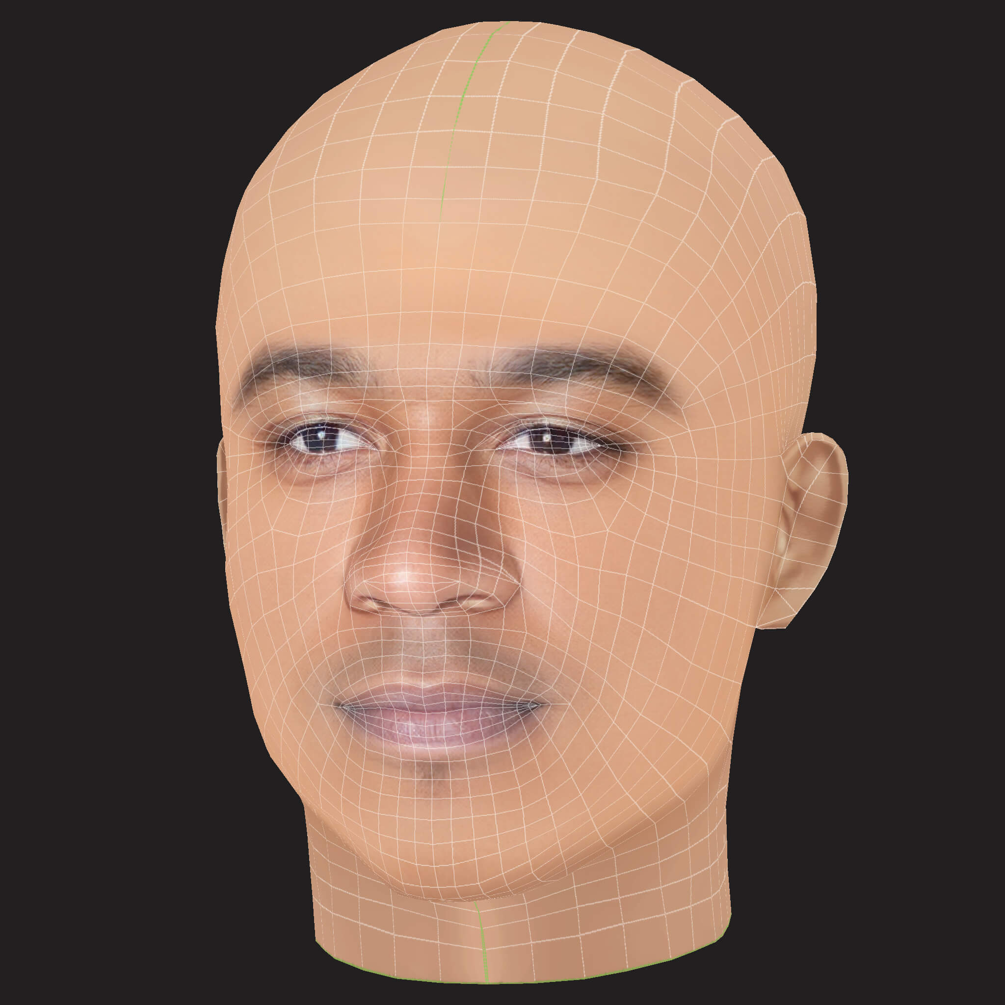 Low Poly Kid Cudi Rapper Head 3D Model