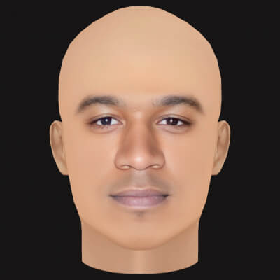 Low Poly Kid Cudi Rapper Head
