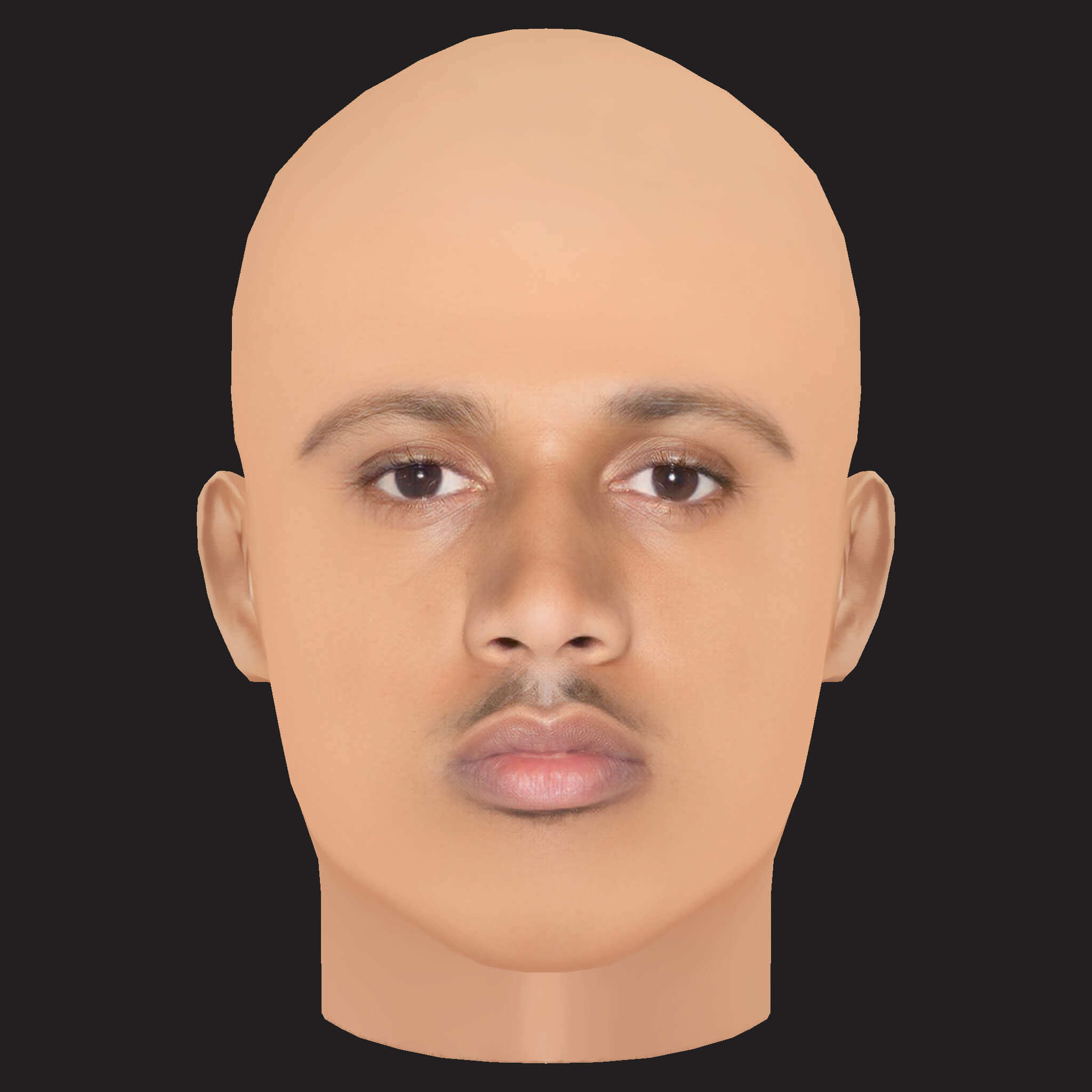 Low Poly Kid Ink Rapper Head 3D Model