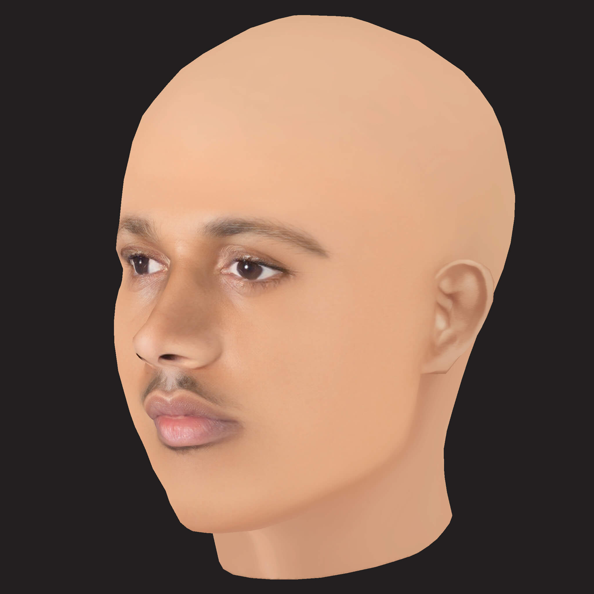 Low Poly Kid Ink Rapper Head 3D Model
