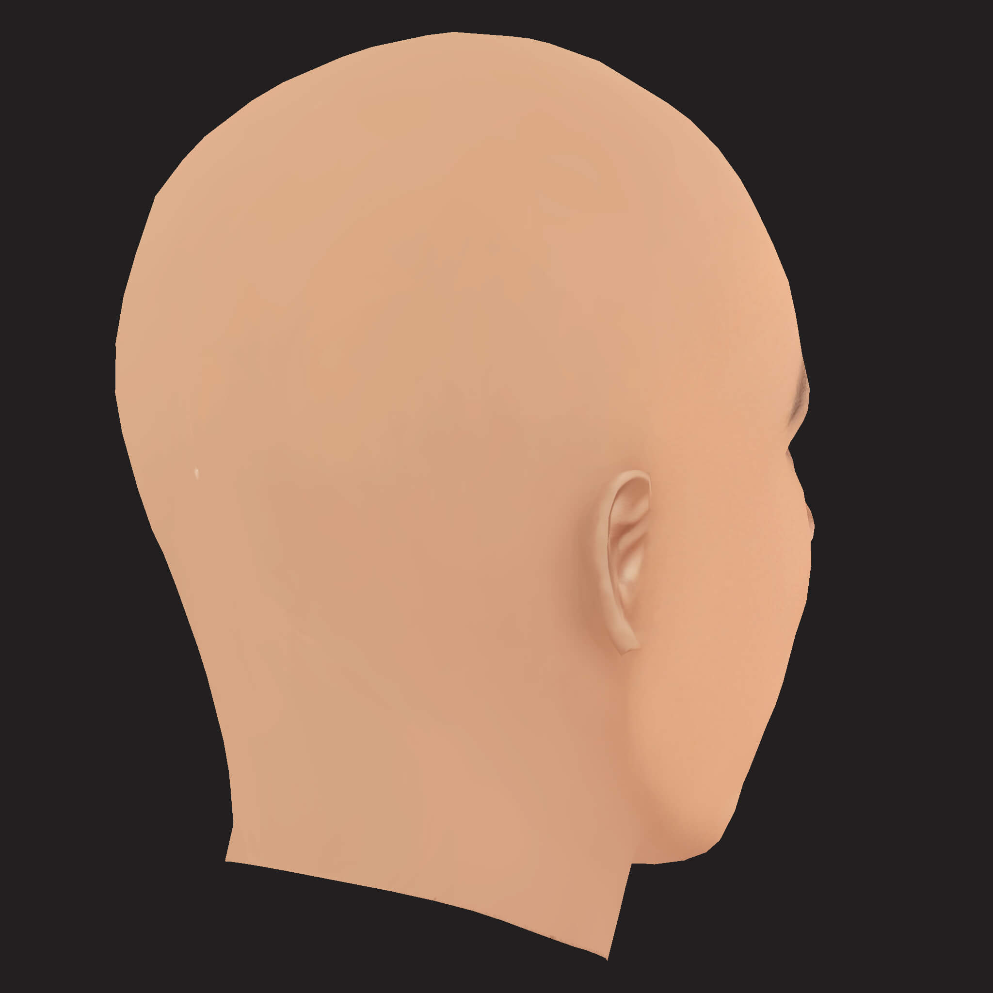 Low Poly Kid Ink Rapper Head 3D Model