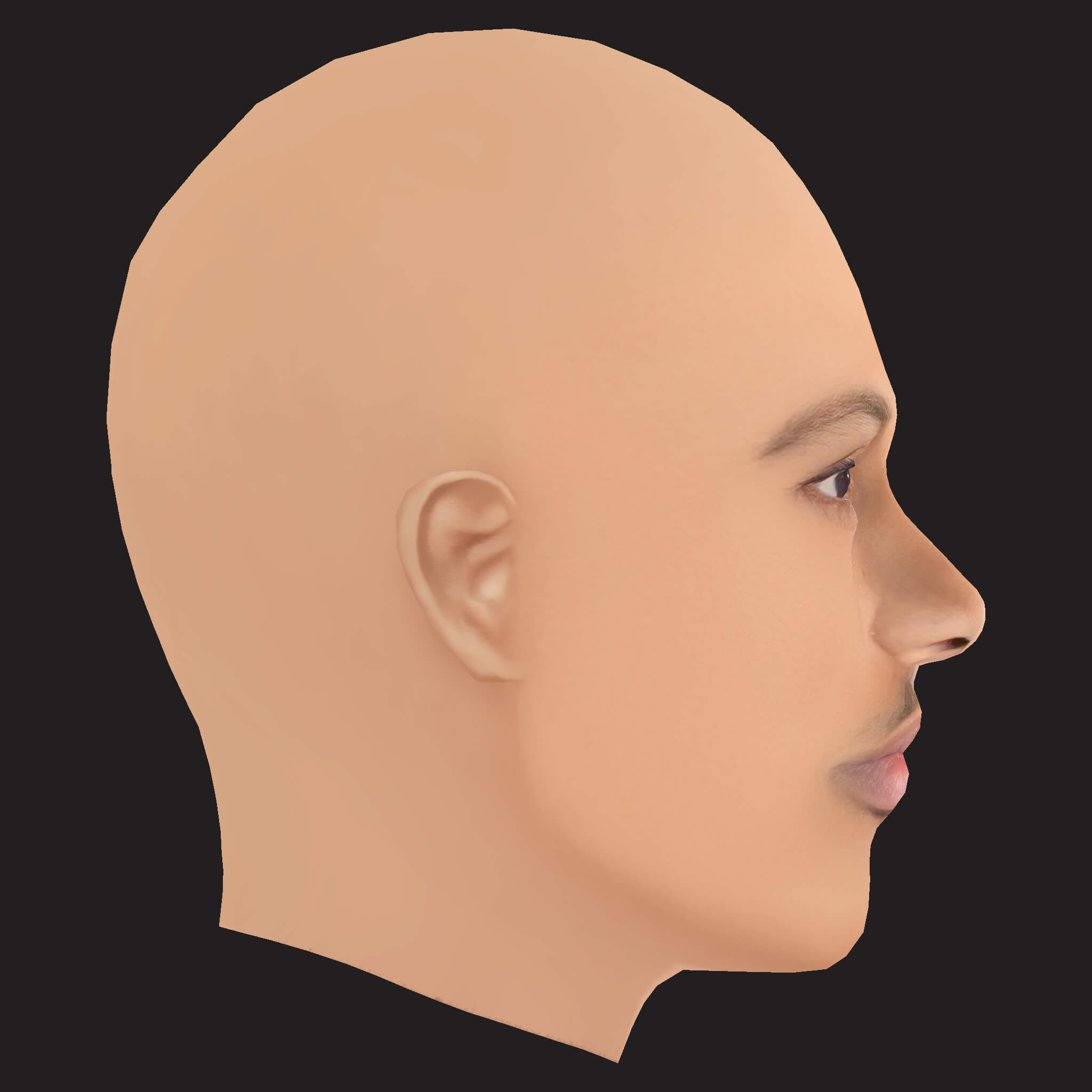 Low Poly Kid Ink Rapper Head 3D Model