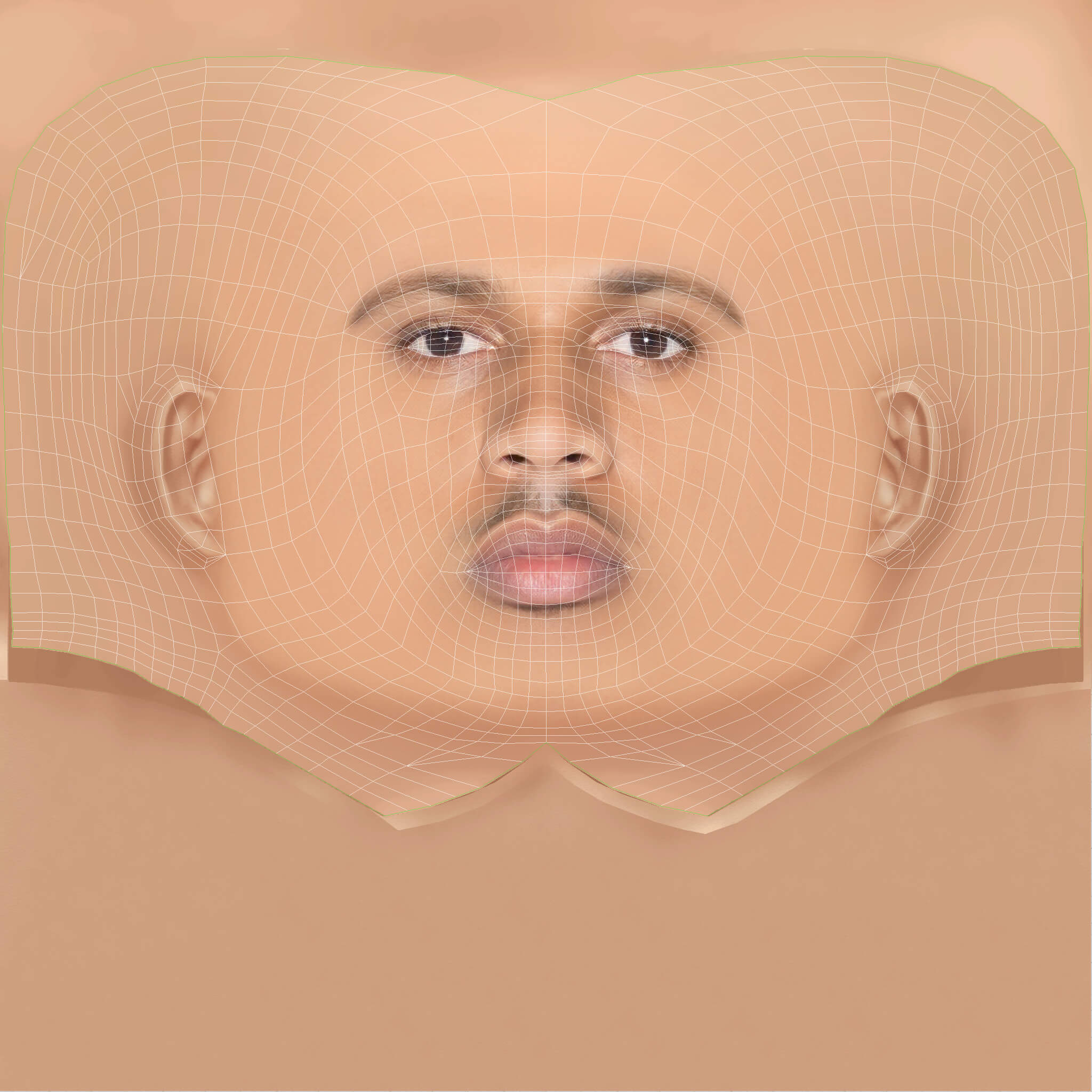 Low Poly Kid Ink Rapper Head 3D Model