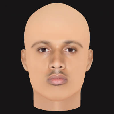 Low Poly Kid Ink Rapper Head