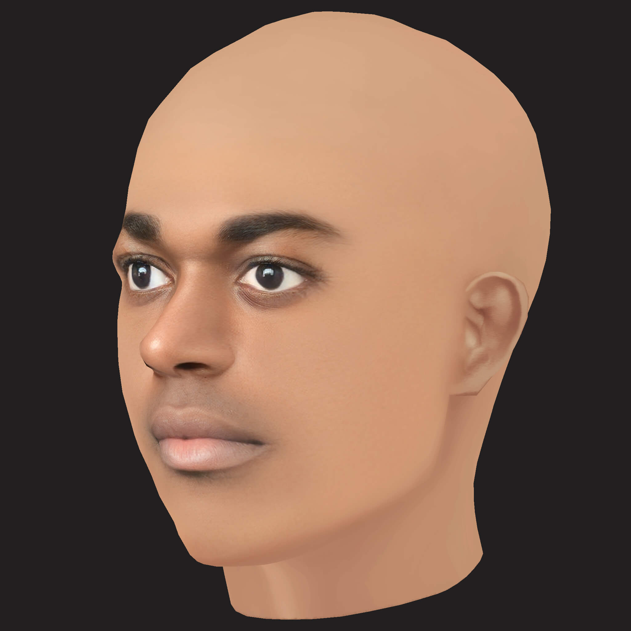 Low Poly Kodak Black Rapper Head 3D Model
