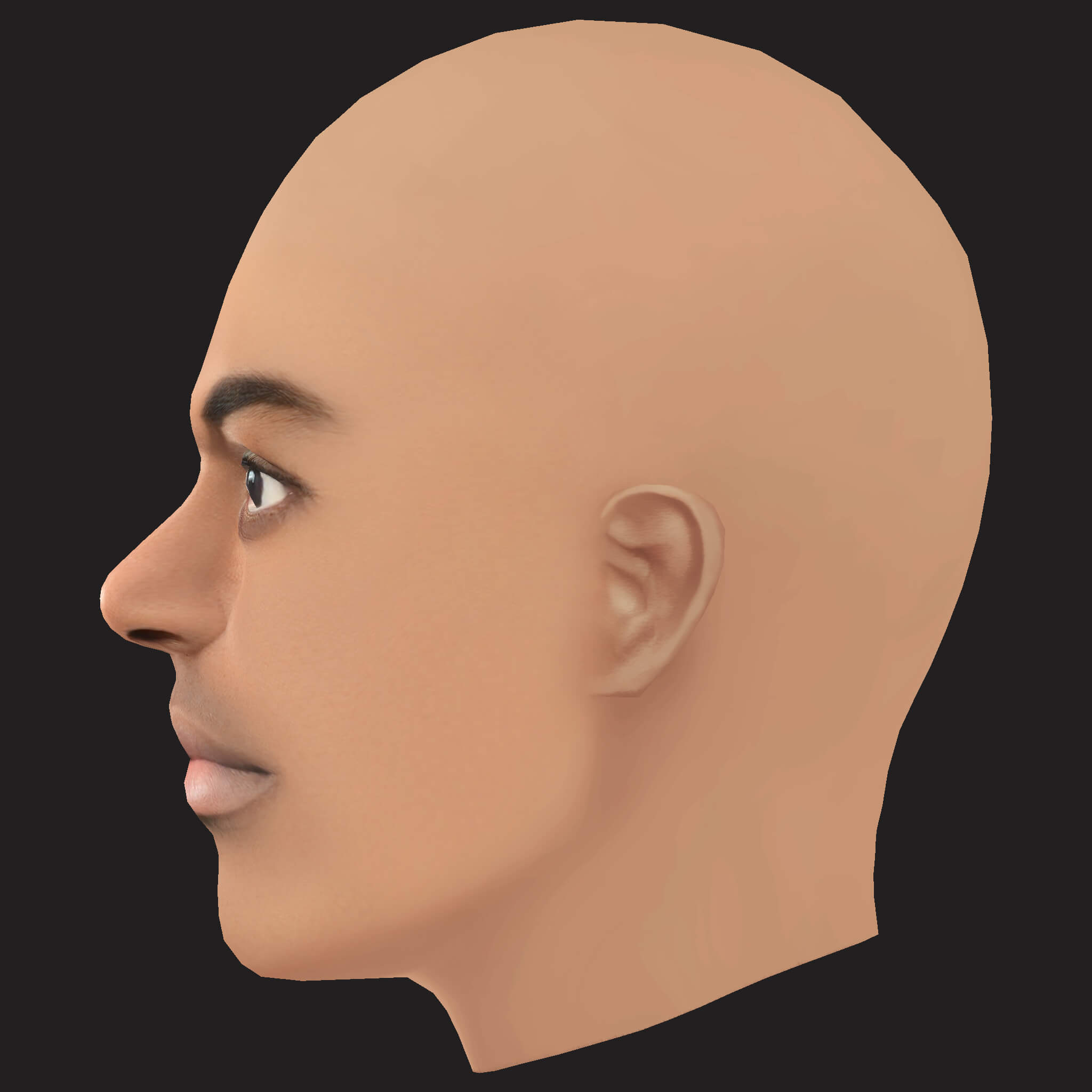 Low Poly Kodak Black Rapper Head 3D Model