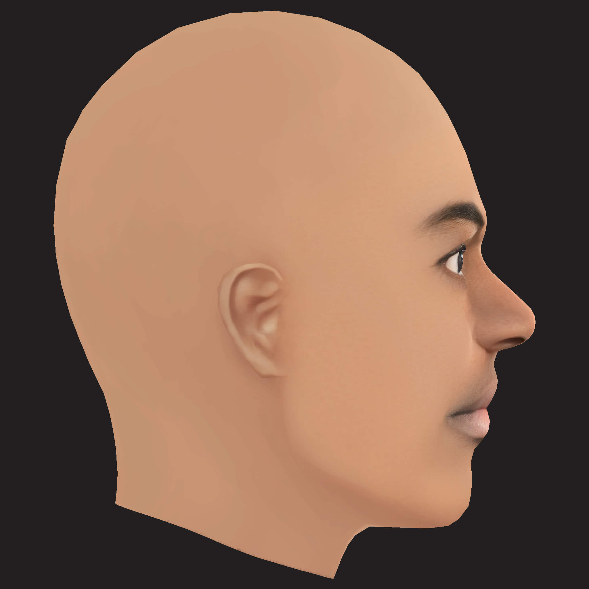 Low Poly Kodak Black Rapper Head 3D Model