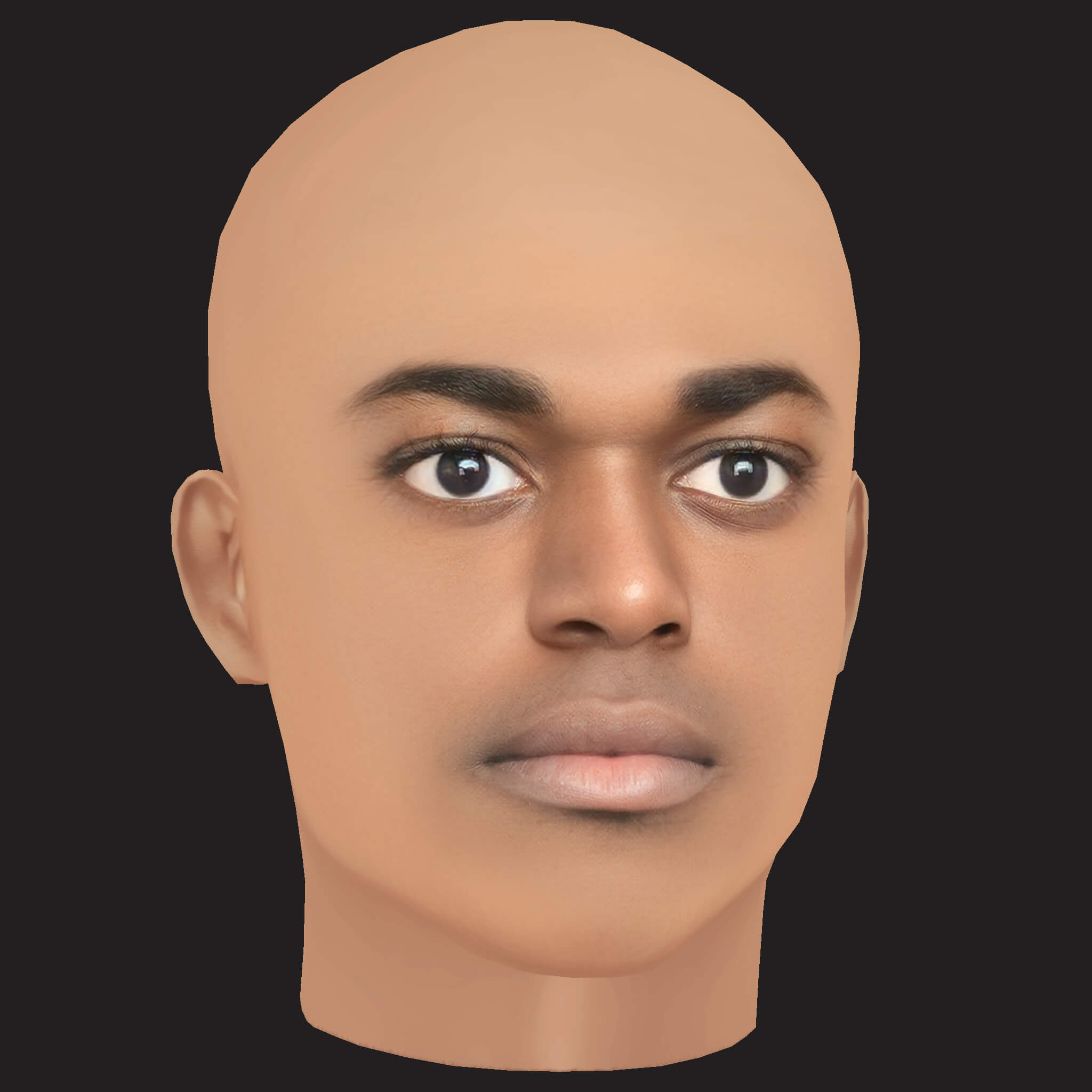 Low Poly Kodak Black Rapper Head 3D Model