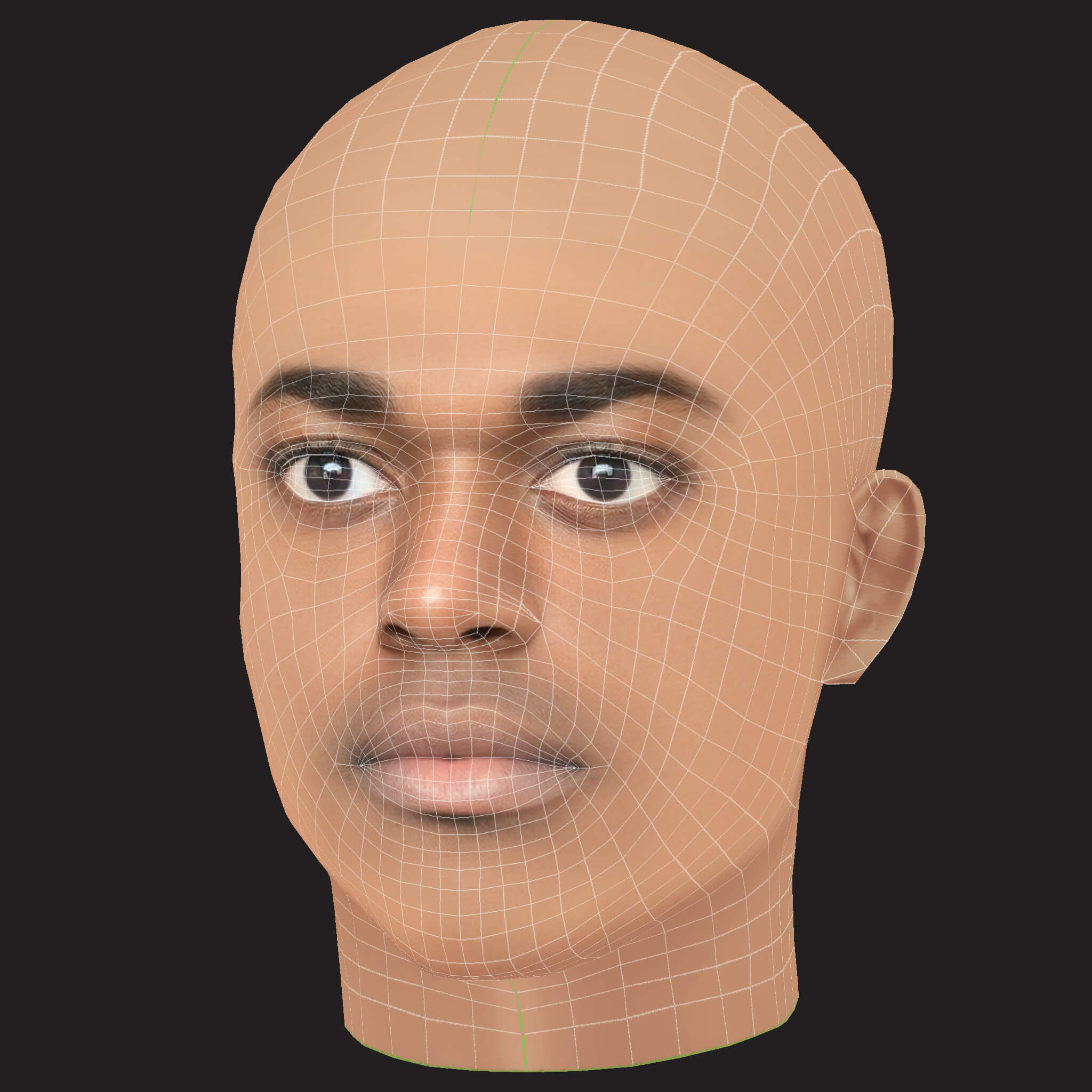 Low Poly Kodak Black Rapper Head 3D Model