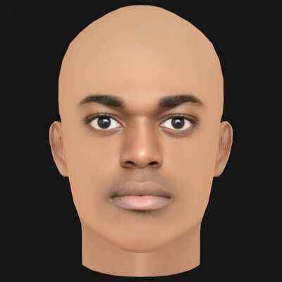 Low Poly Kodak Black Rapper Head