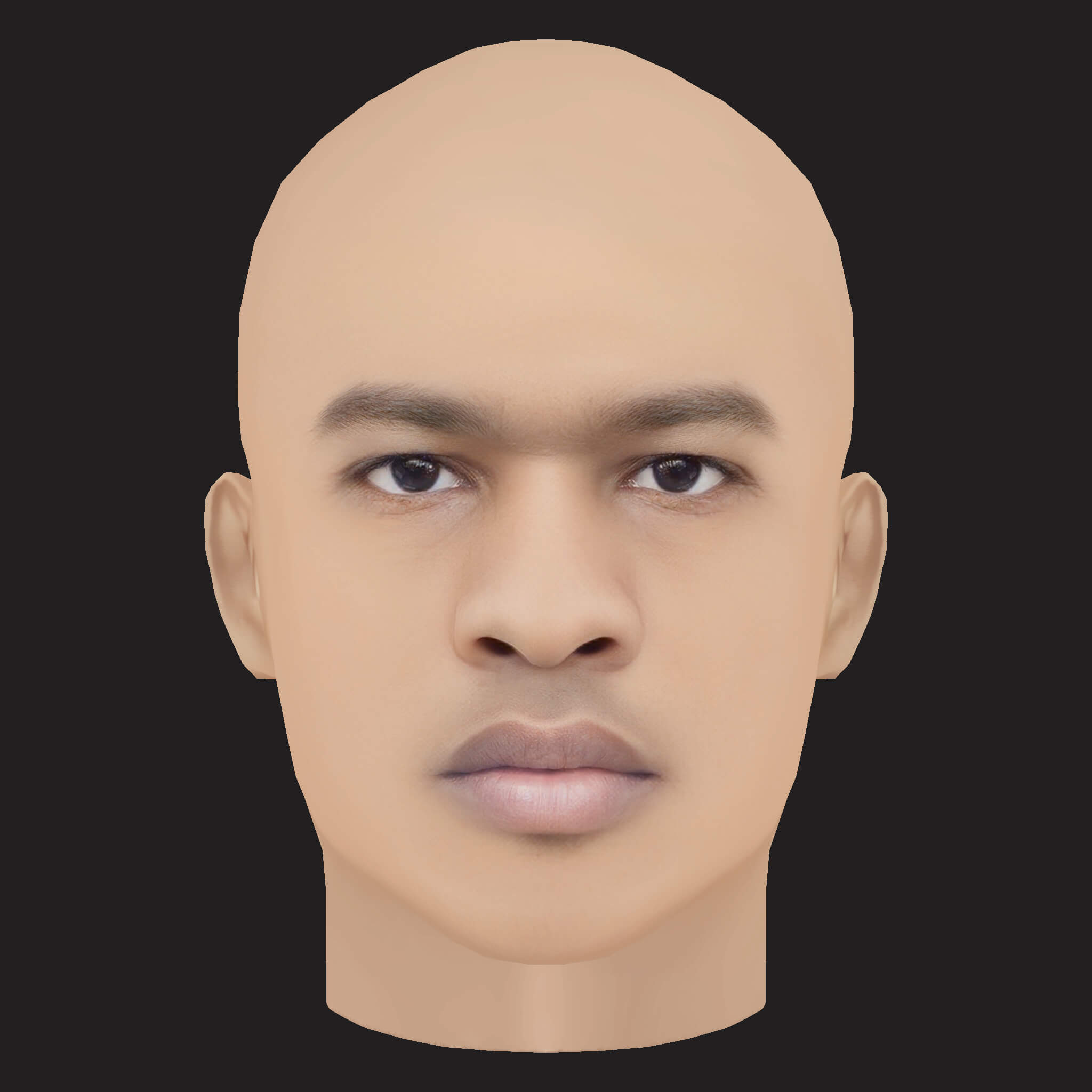 Low Poly Lil Baby Rapper Head 3D Model