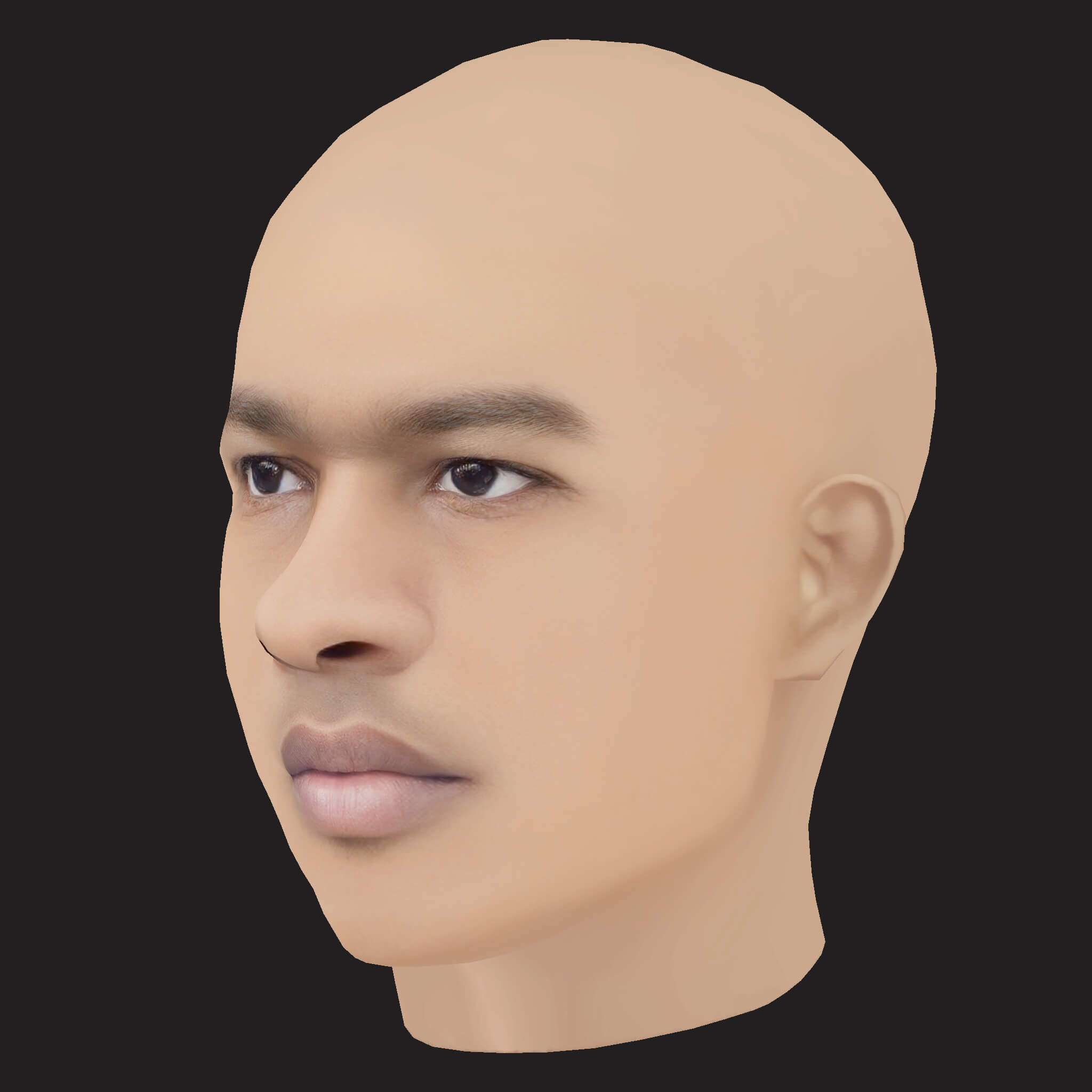 Low Poly Lil Baby Rapper Head 3D Model