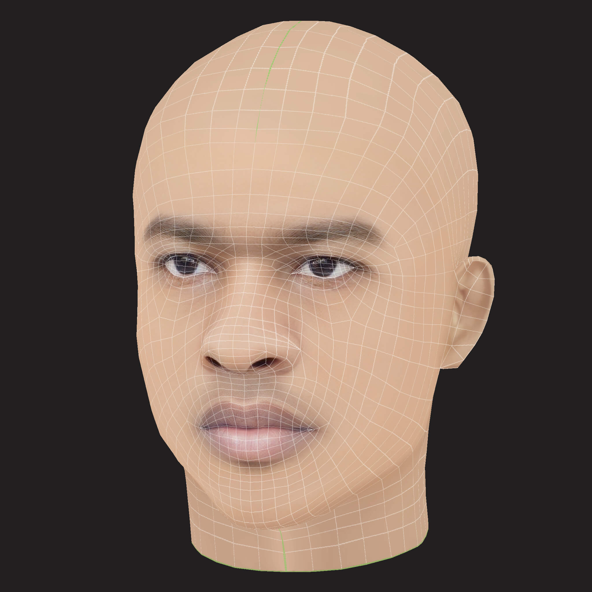 Low Poly Lil Baby Rapper Head 3D Model