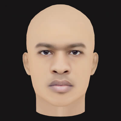 Low Poly Lil Baby Rapper Head