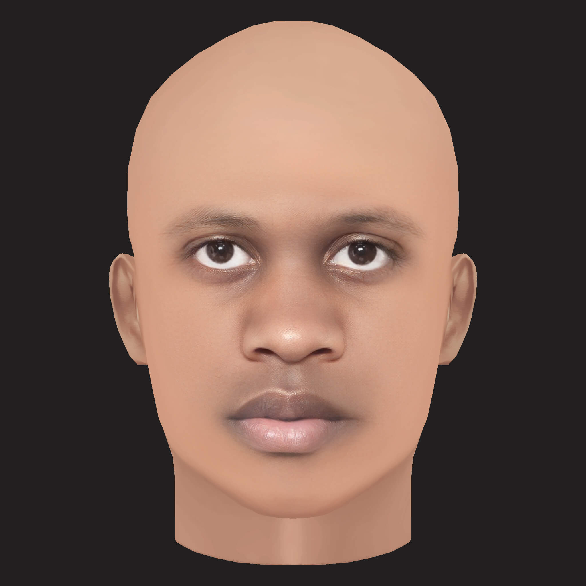 Low Poly Lil Durk Rapper Head 3D Model