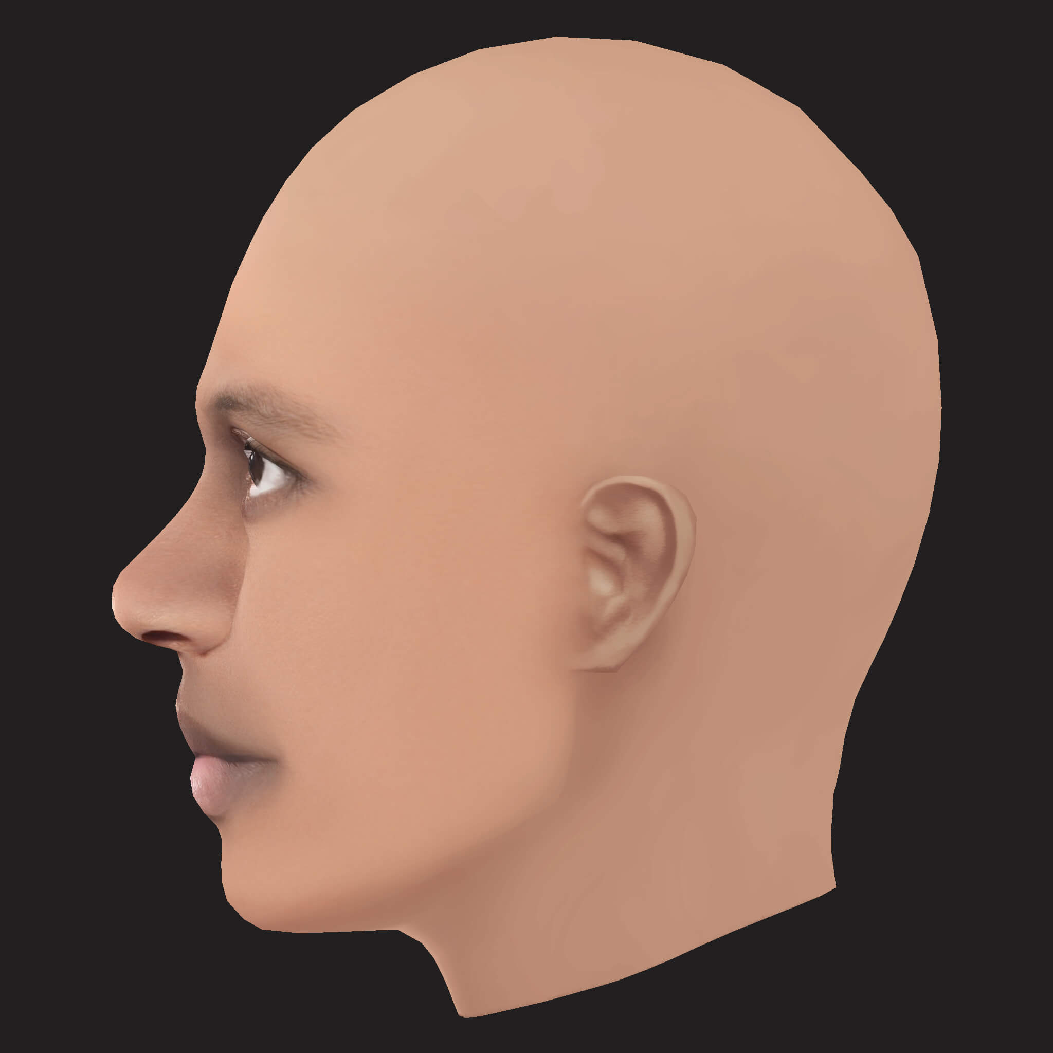 Low Poly Lil Durk Rapper Head 3D Model