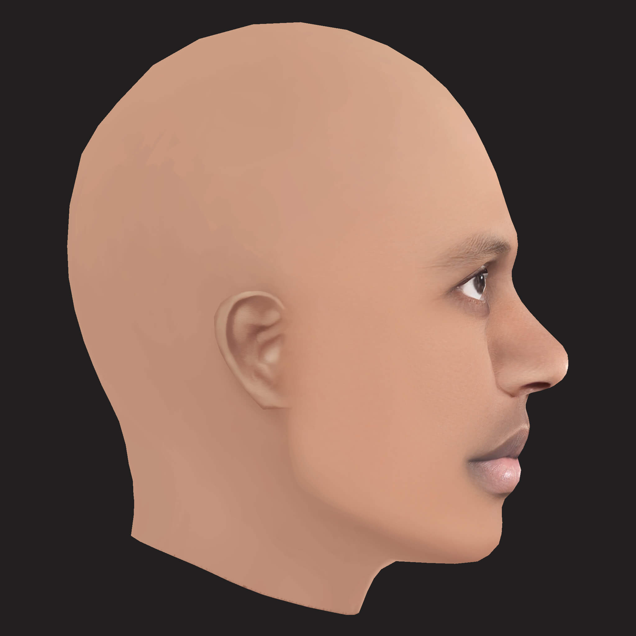 Low Poly Lil Durk Rapper Head 3D Model
