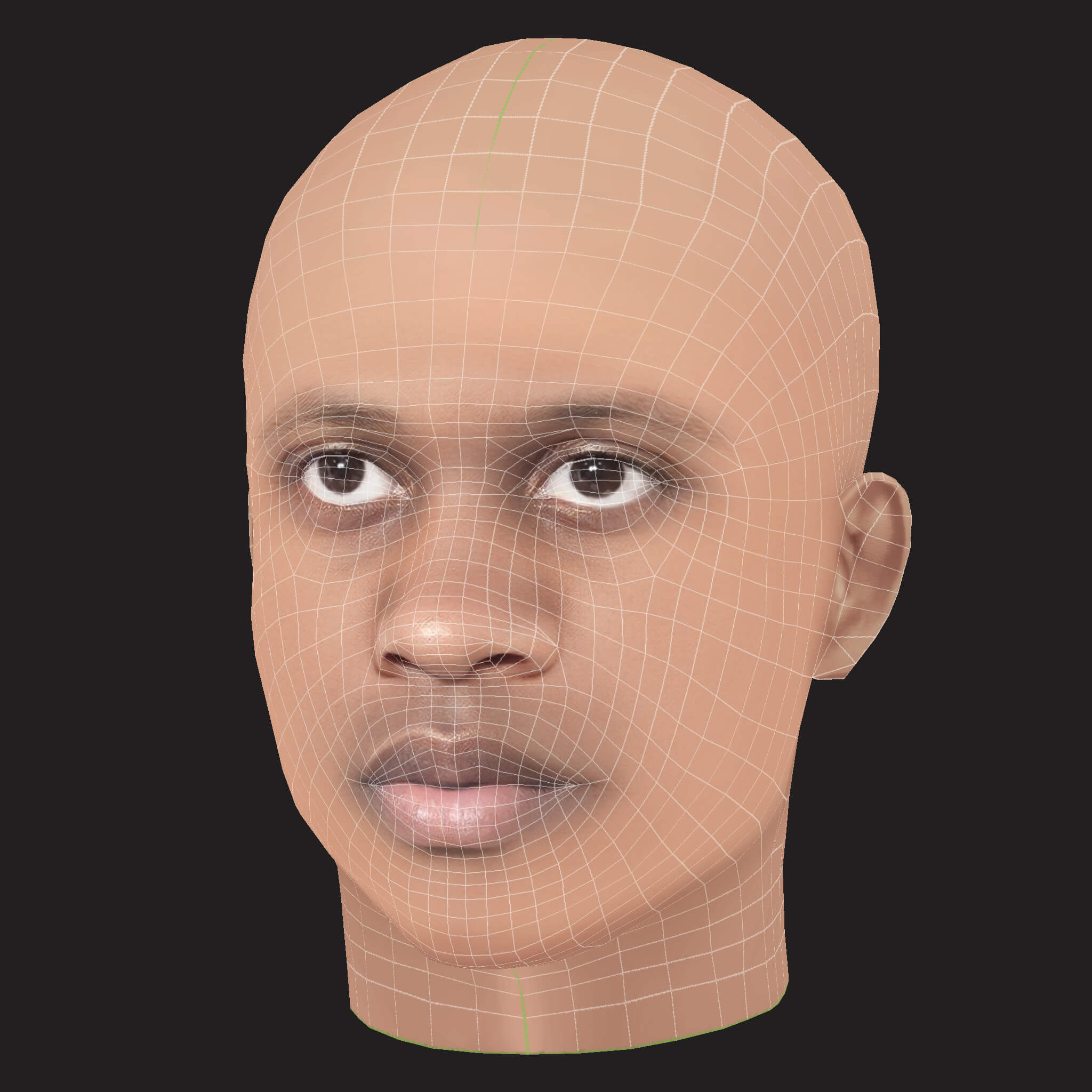 Low Poly Lil Durk Rapper Head 3D Model