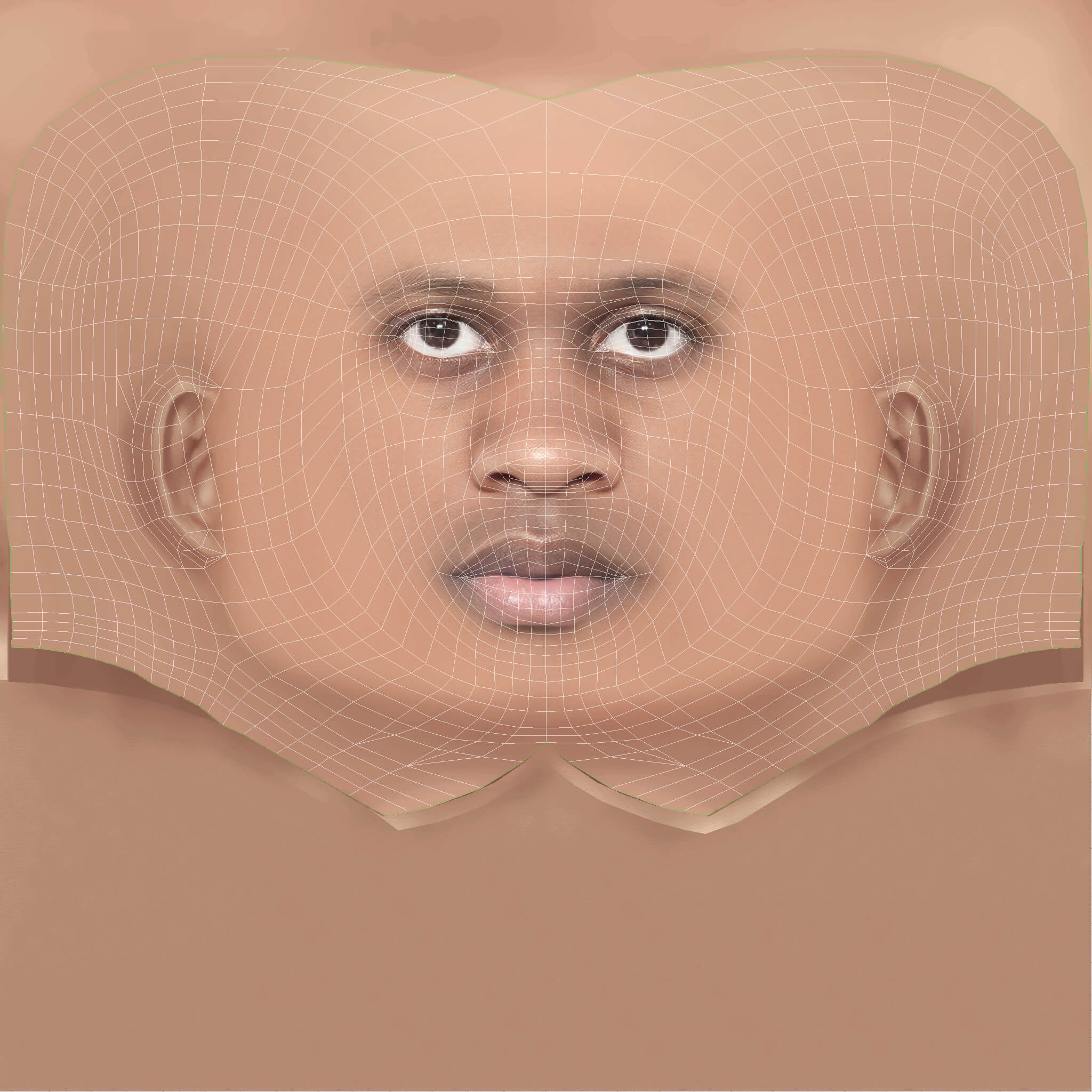 Low Poly Lil Durk Rapper Head 3D Model